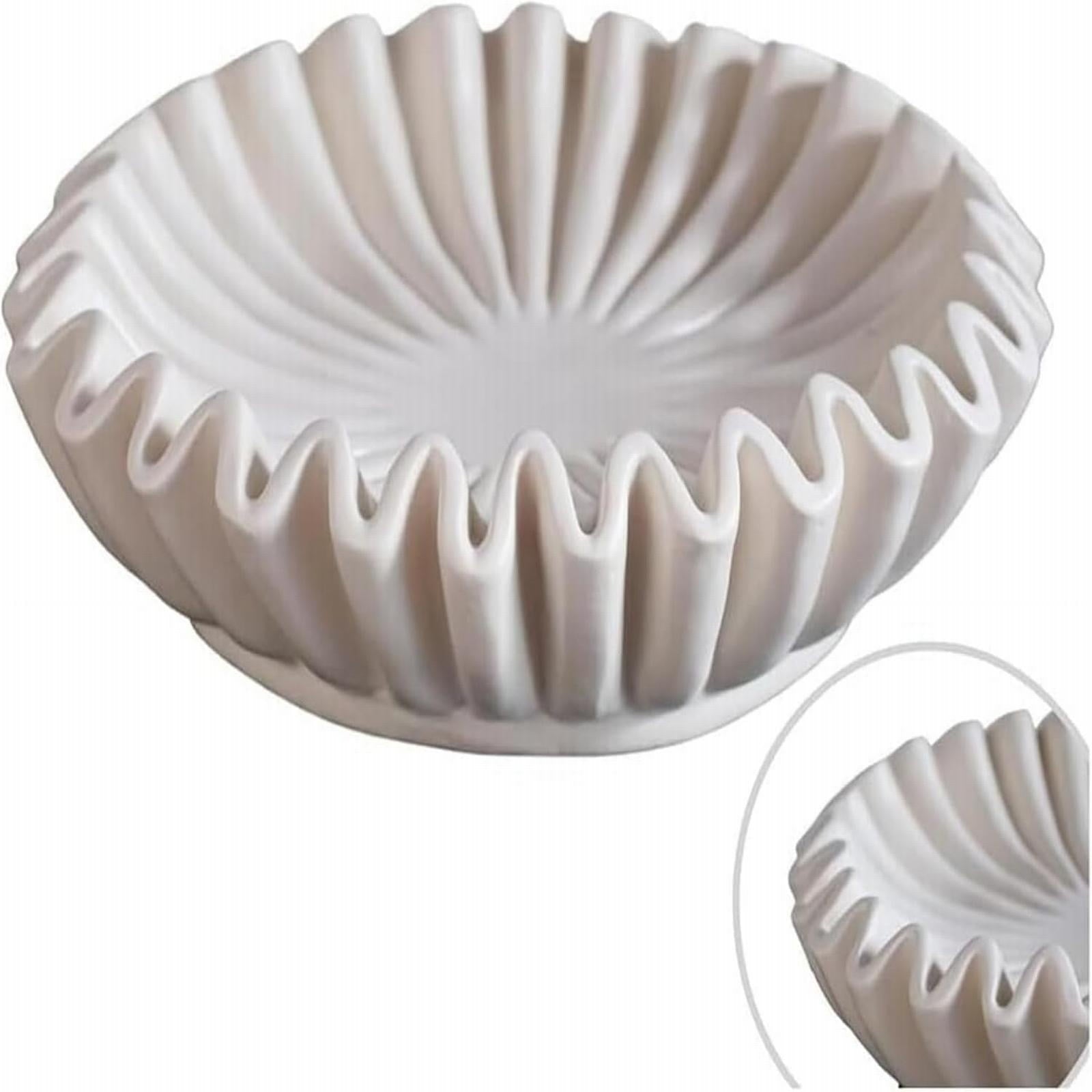 Clearance Desktop Ornament under $10,Ruffle Bowl Decorative Bowls For Home Decor Vintage Ring Dish Fruit Bowl Ruffle Bowl Decor For Living Room Design Coffee Table Bookshelf