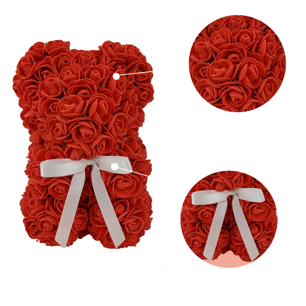 Way To Celebrate 9.25" Red Artificial Rose Bear Valentine's Day Gift