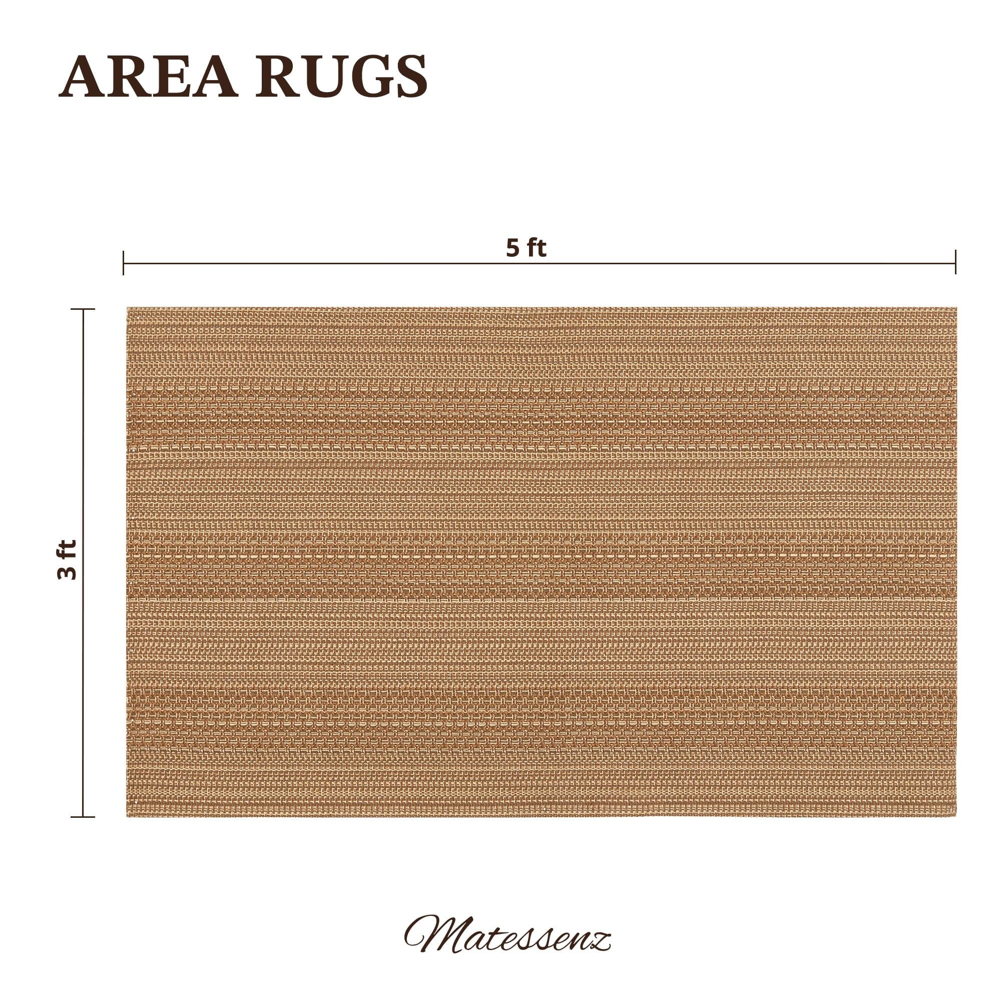 3x5 ft Area Rug - Machine Washable Non-Slip Boho Rug for Living Room, Braided Rug for Bedroom, Dining Room, Home Office - Soft, Lightweight, Stain-Resistant, Soundproof - Light Taupe Brown