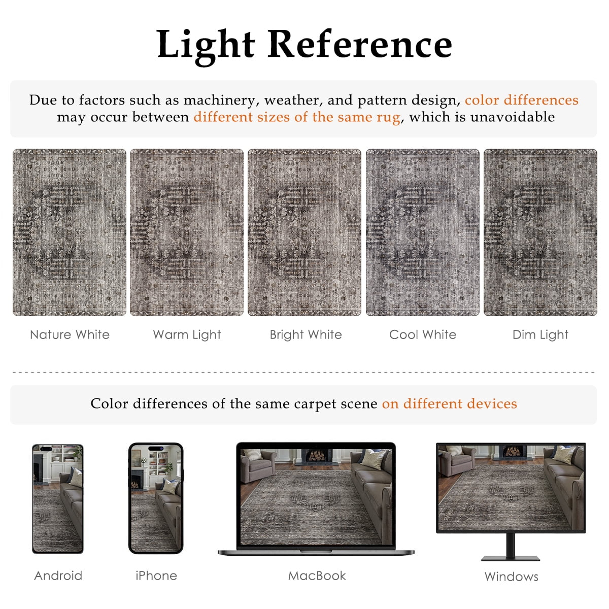 BERTHMEER 8'x10' Area Rugs for Living Room Bedroom Vintage Brown Carpets Kitchen Office Machine Washable Farmhouse Dining Room Oriental Rugs Non Slip Traditional Distressed Rugs