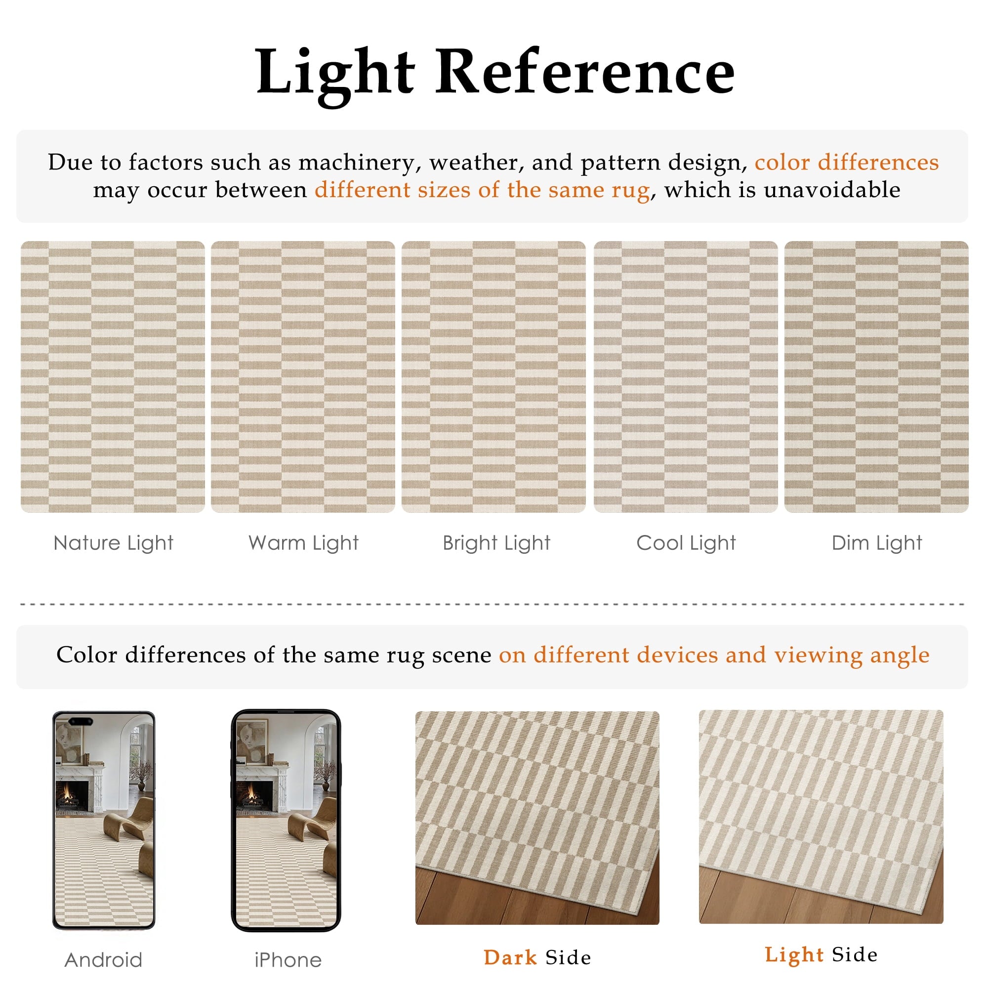 BERTHMEER 5'x7' Area Rugs for Living Room Light Brown Beige Rugs for Bedroom Kitchen Non Slip Washable Modern Contemporary Geometric Carpets Home Office Dorm Dining Room Striped Pattern Throw Rugs