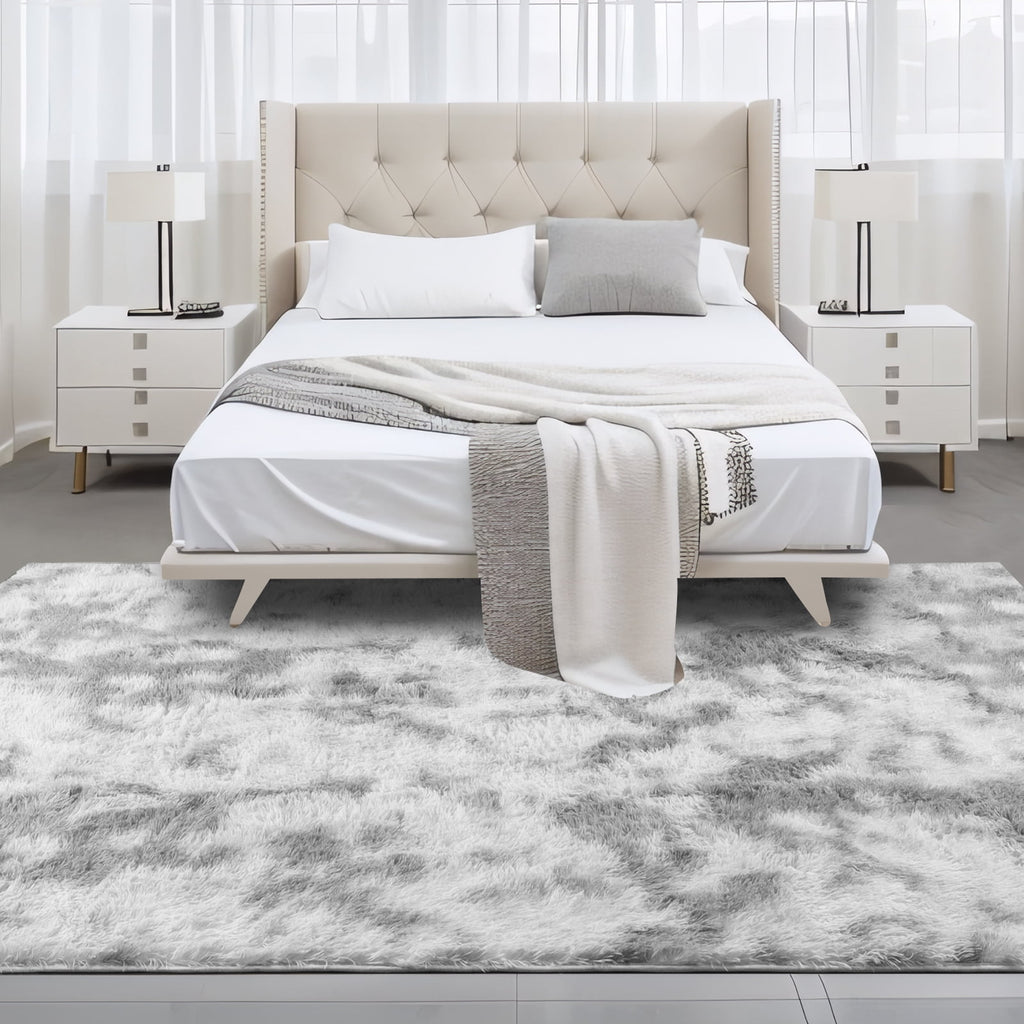 UNTIMATY 8ft x 10ft Area Rug, Soft Fluffy Area Rugs for Living Room Bedroom Kids Room Decor Carpet, Light Gray