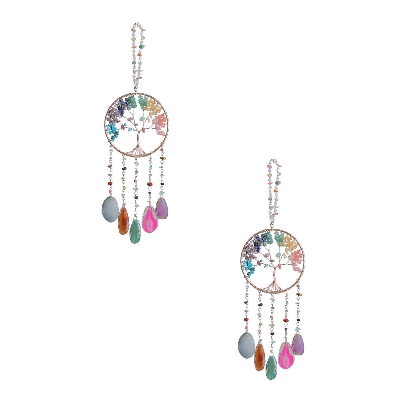 2Pcs Clearance Sale! Bohemian Dreamcatcher Wall Hanging Handmade Light Tree Decoration For Home Bedroom Hangs Practical Home Decor 14.2"