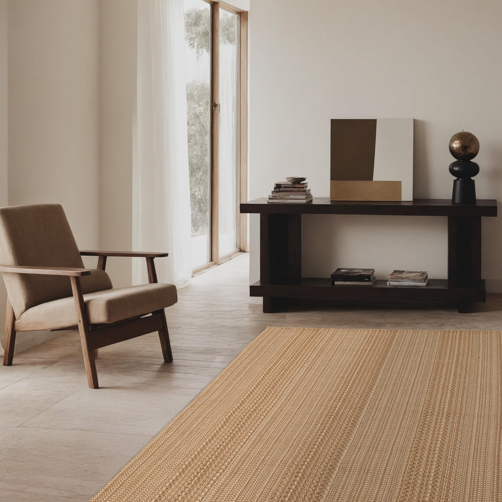 3x5 ft Area Rug - Machine Washable Non-Slip Boho Rug for Living Room, Braided Rug for Bedroom, Dining Room, Home Office - Soft, Lightweight, Stain-Resistant, Soundproof - Light Taupe Brown