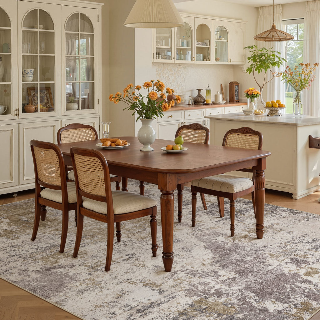 UERMEI 9'x12' Large Area Rugs for Living Room, Washable Non-slip Soft Indoor Modern Abstract Rug for Bedroom Dining Room Office Home Decor Carpet,Brown