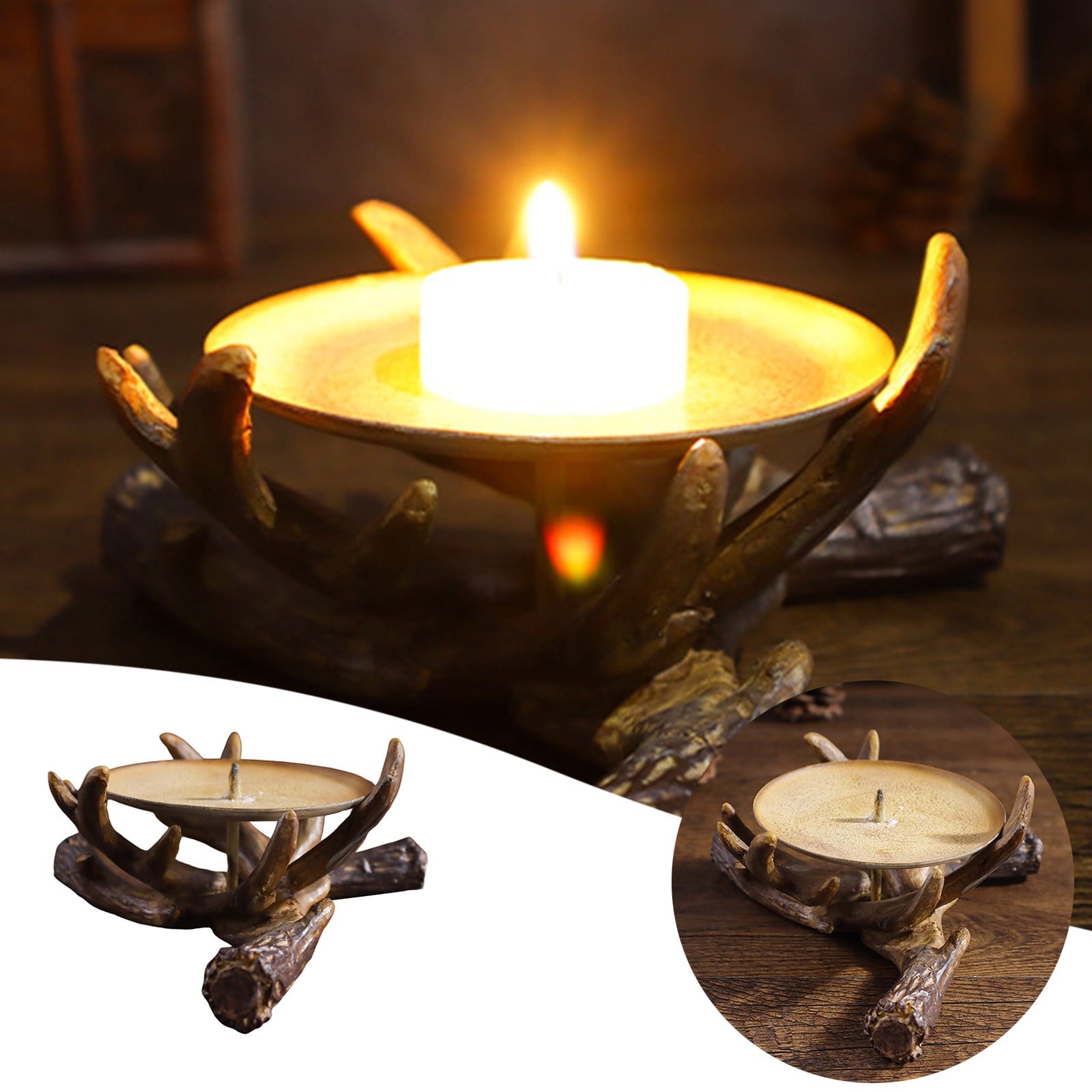 Clearance Sale! Statue Mural Sculpture Sculpture Candle Stand Polyresin Craft Home Decoration Ornaments Candles Holders Practical Home Decor 6.0" X 6.0" X 2.6"