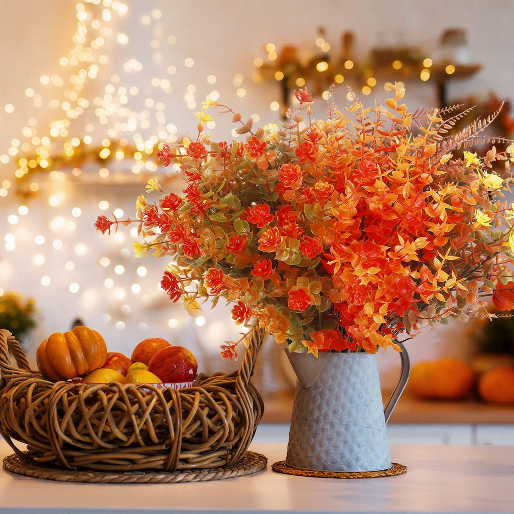 Scidweet 24 Bundles Artificial Fall Flowers, Autumn Fake Flowers Fall Decorations for Home Outdoor Garden Harvest Autumn Home Decor