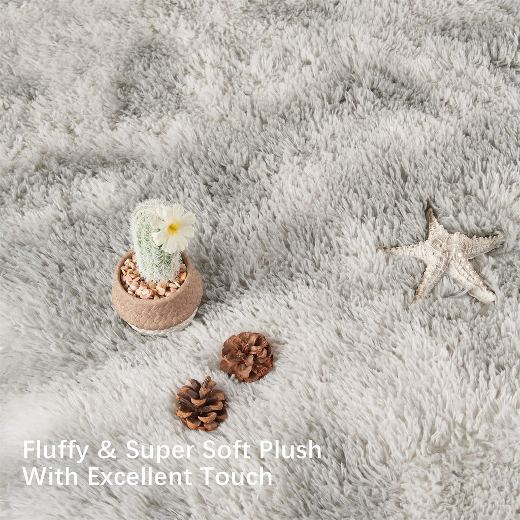 SUSUZI 5 x 7 ft Shaggy Area Rugs for Bedroom Living Room Modern Large Fluffy Floor Rugs Soft Carpet Rugs Home Décor, Grey