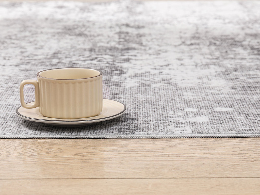 Berthmeer 6' x 9'Gray Abstract Area Rugs, Abstract Gray