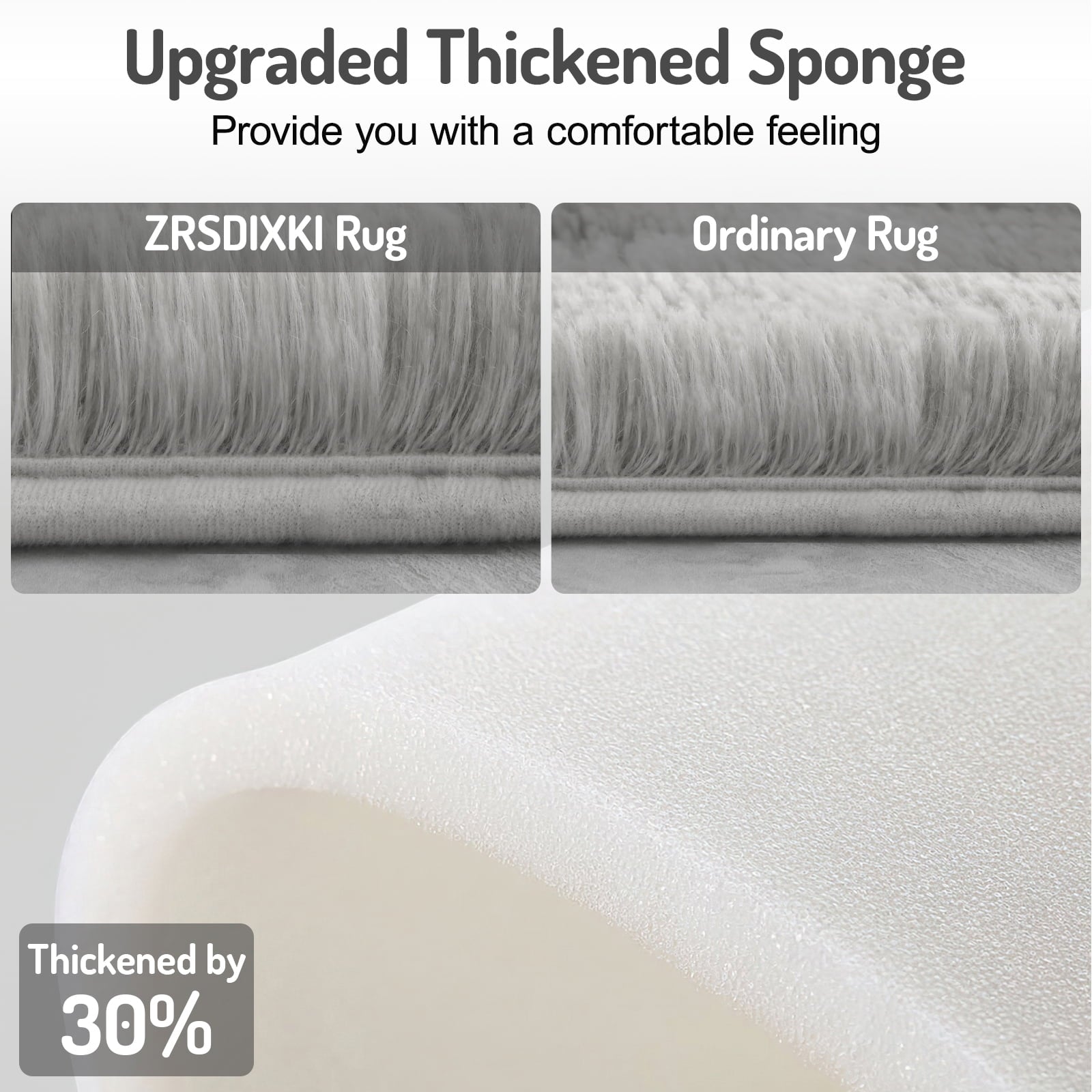 UNTIMATY 8ft x 10ft Area Rug, Soft Fluffy Area Rugs for Living Room Bedroom Kids Room Decor Carpet, Light Gray