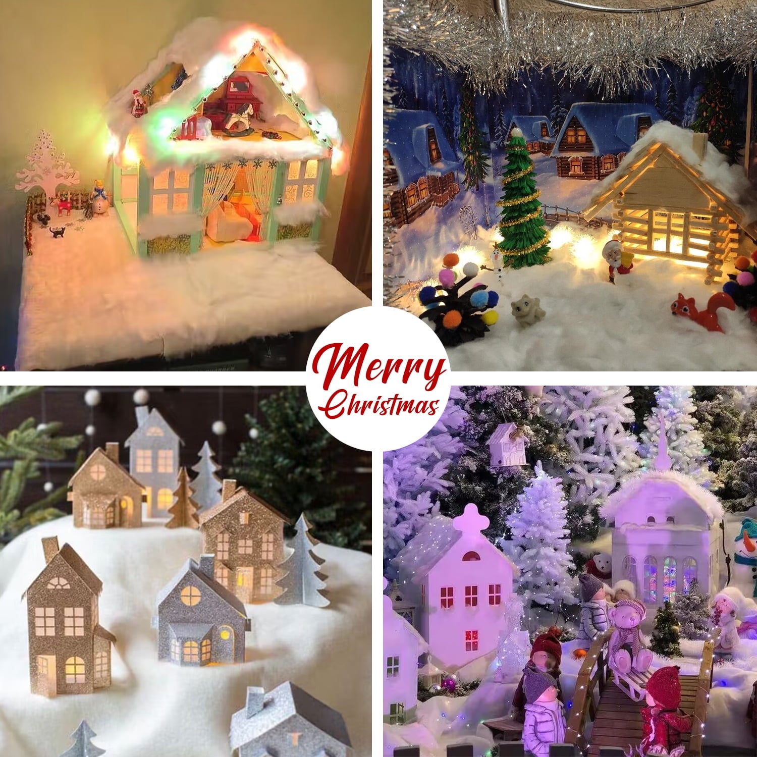 Ayieyill Christmas Snow Blanket Roll (2.6 x 7.8 Ft), Fake Snow Blanket Large Artificial Snow Roll for Christmas Decoration, Village Displays, Under the Christmas Tree