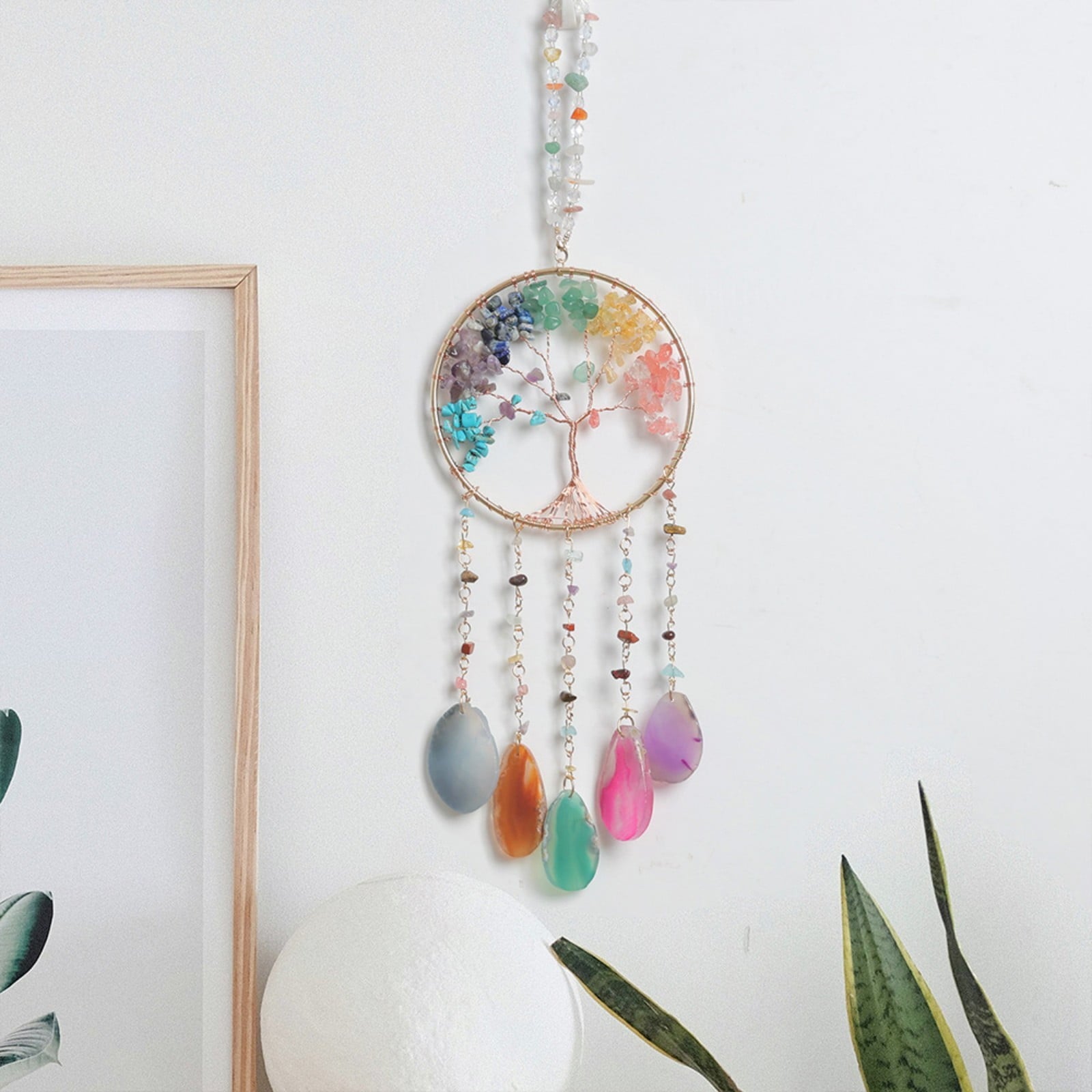 2Pcs Clearance Sale! Bohemian Dreamcatcher Wall Hanging Handmade Light Tree Decoration For Home Bedroom Hangs Practical Home Decor 14.2"