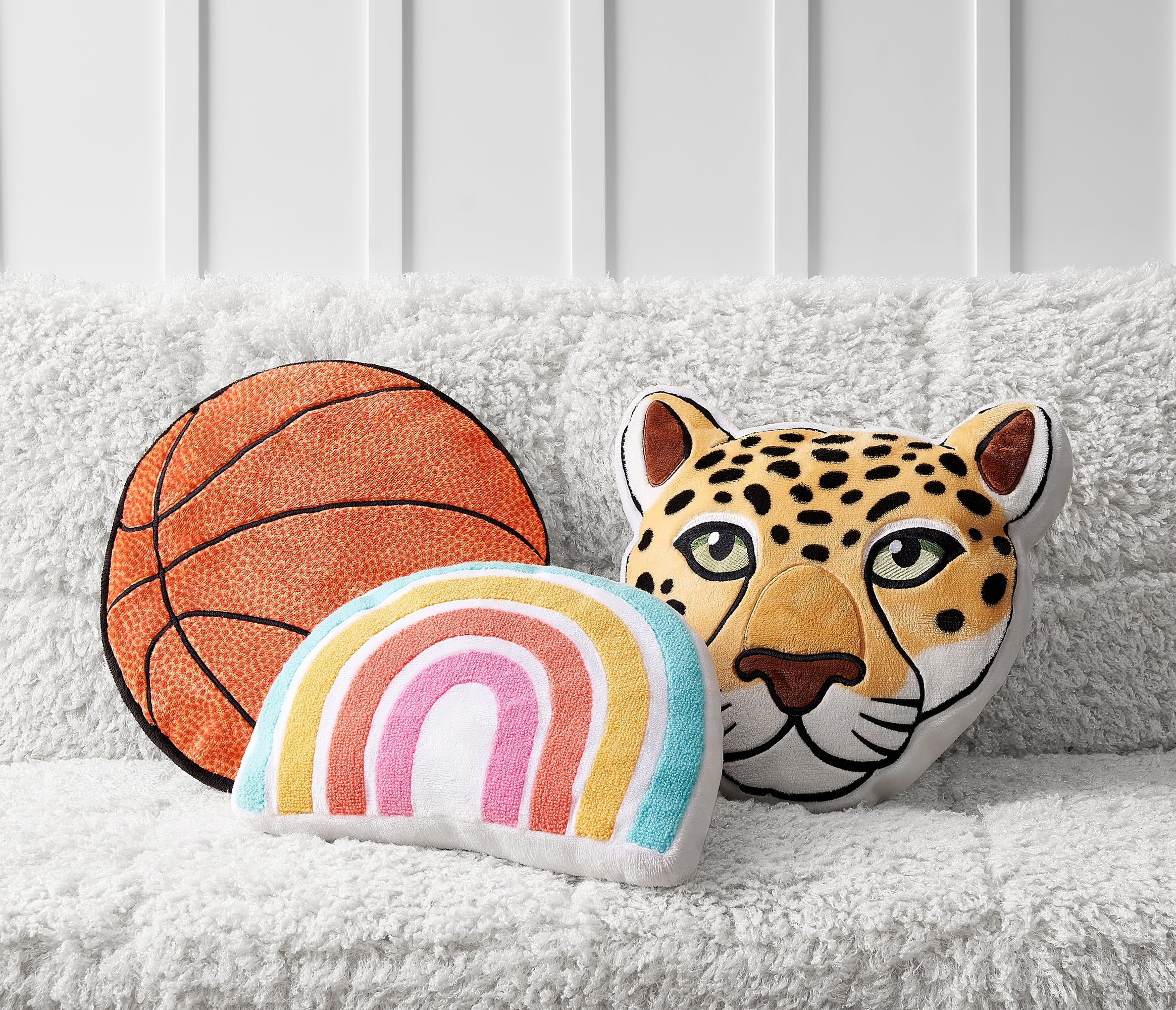 Your Zone Kids Basketball Decorative Pillow, 14” x 14”, Embroidered Plush Polyester, Unisex, Orange