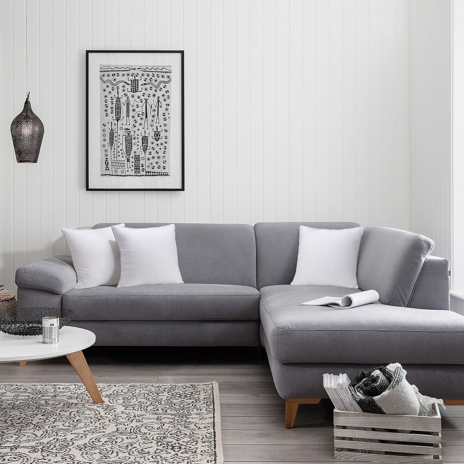 COOKEY 20 x 20 Throw Pillow Inserts(Set of 4),Indoor White Square Decorative Pillows for Couch & Bed