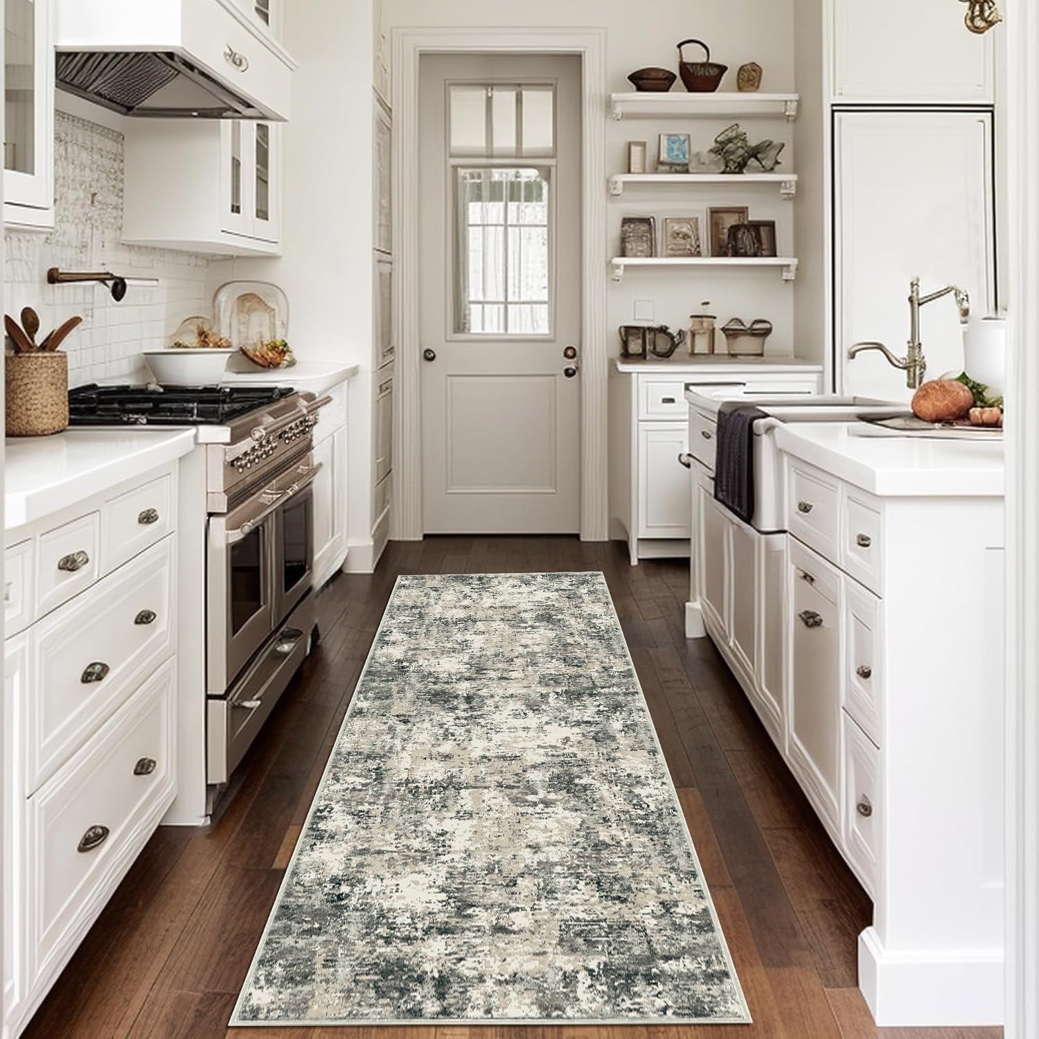 BERTHMEER 5'x7' Area Rugs for Living Room Light Brown Beige Rugs for Bedroom Kitchen Non Slip Washable Modern Contemporary Geometric Carpets Home Office Dorm Dining Room Striped Pattern Throw Rugs