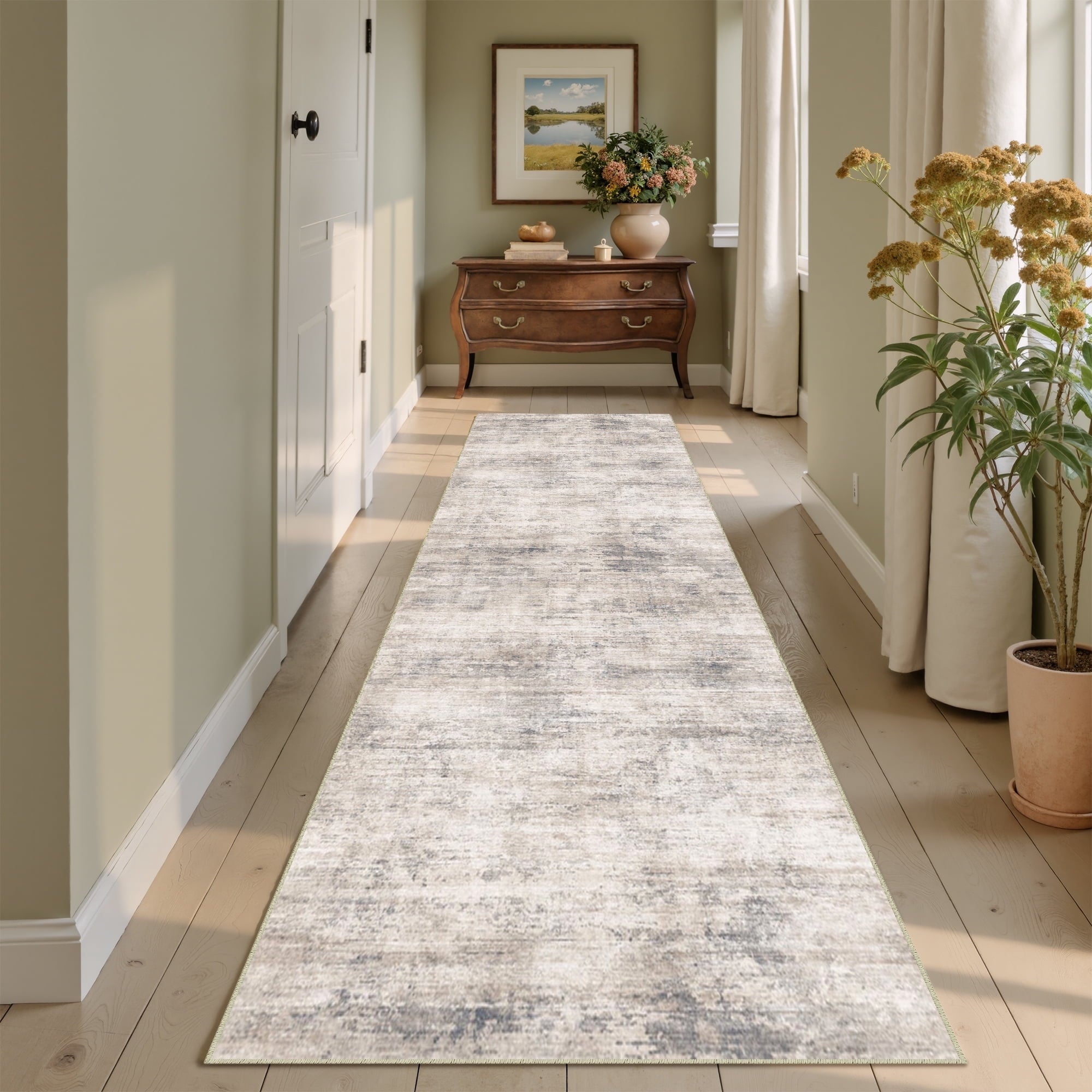 Berthmeer 6' x 9'Gray Abstract Area Rugs, Abstract Gray