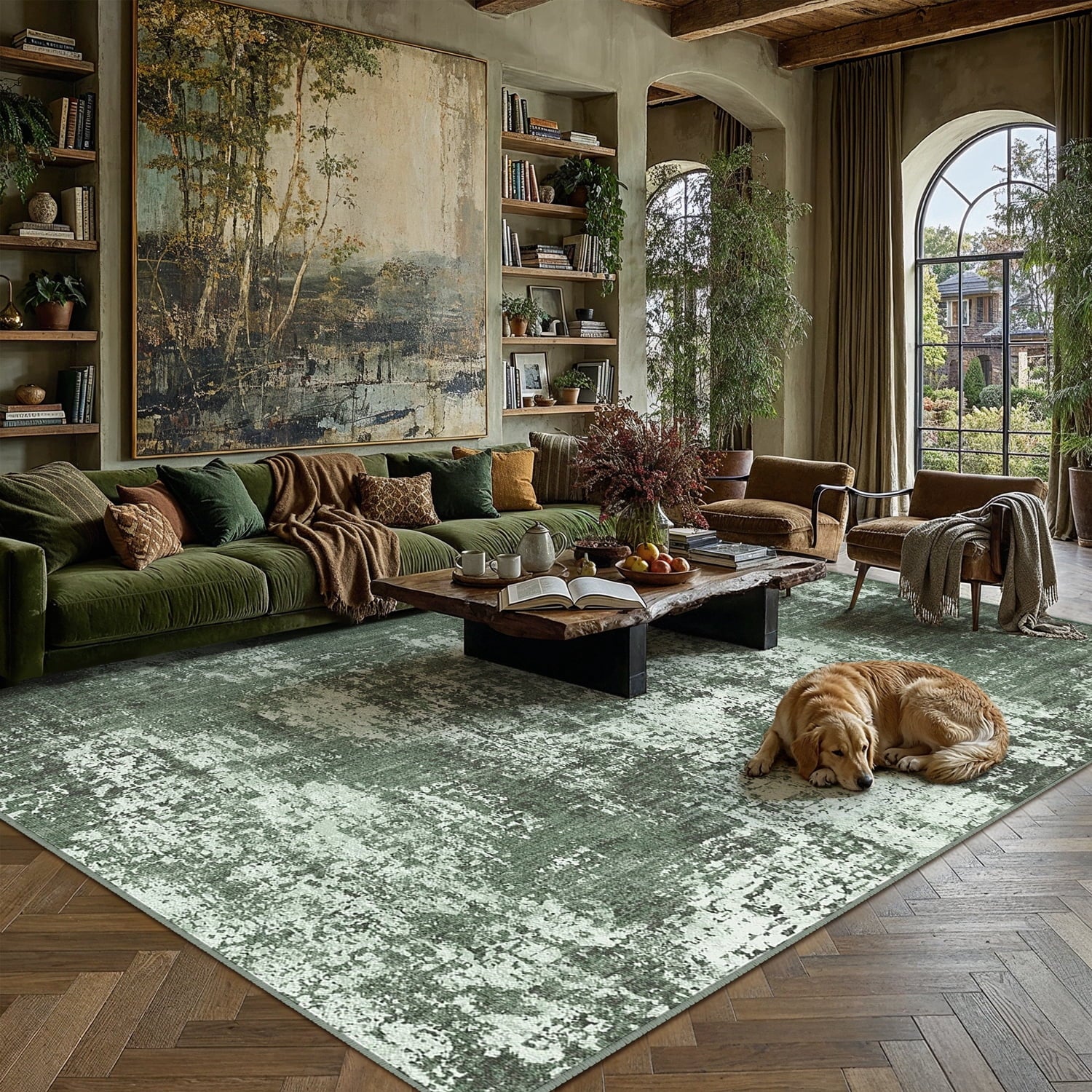 Berthmeer 6' x 9'Gray Abstract Area Rugs, Abstract Gray