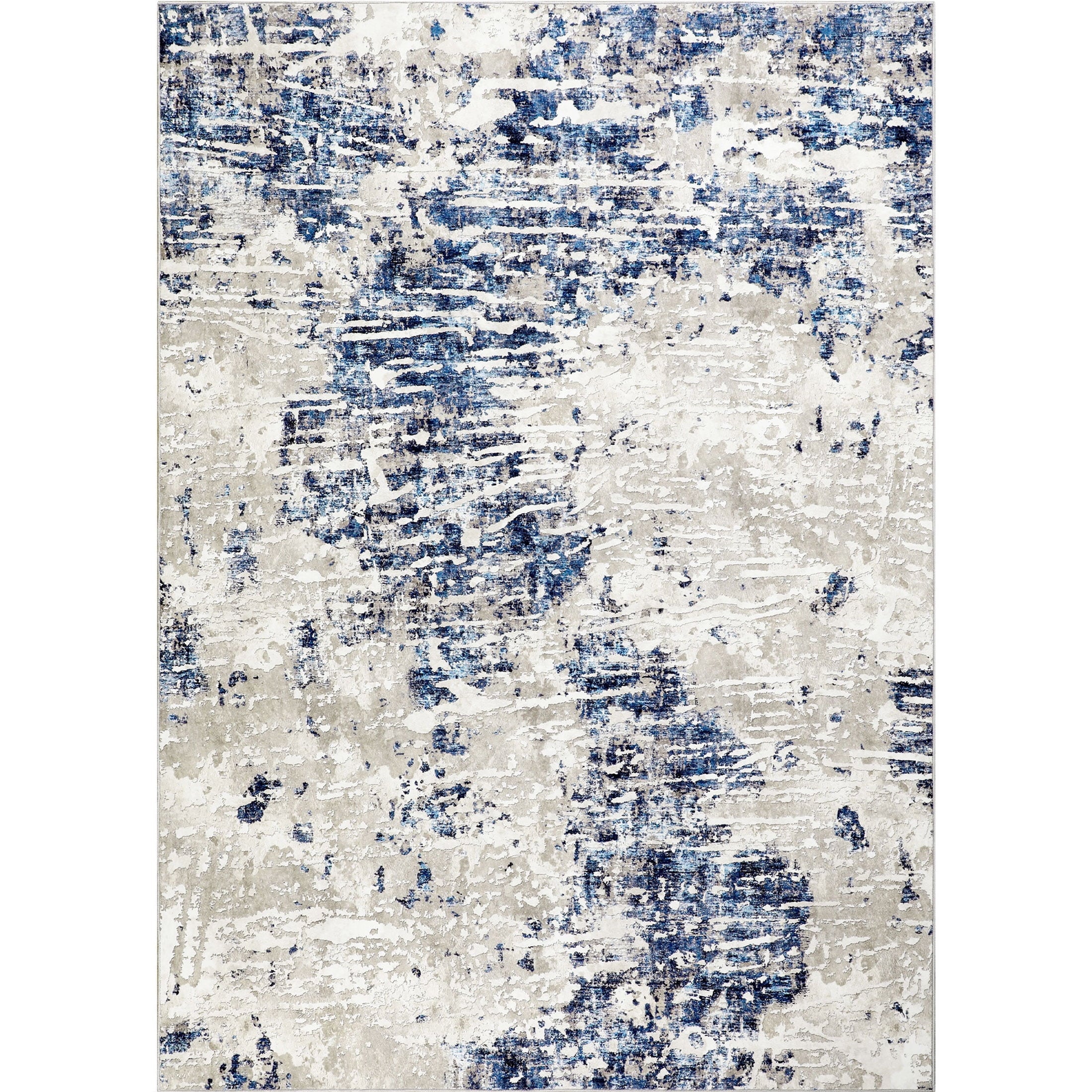 Berthmeer 6' x 9'Gray Abstract Area Rugs, Abstract Gray