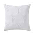 Beautiful Floral Pleated Cotton Decorative Pillow by Drew Barrymore, 20" x 20", White