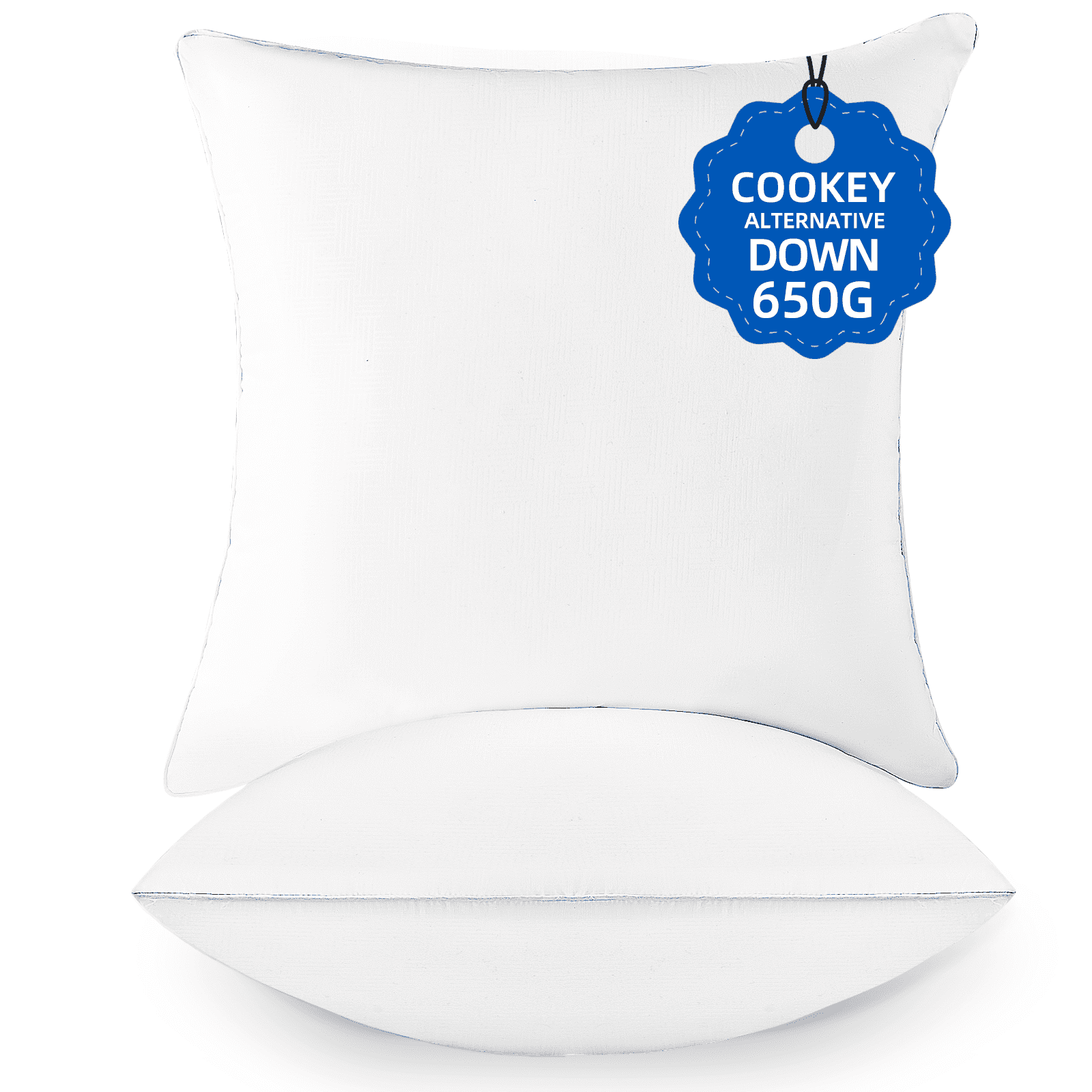 COOKEY 20 x 20 Throw Pillow Inserts(Set of 4),Indoor White Square Decorative Pillows for Couch & Bed