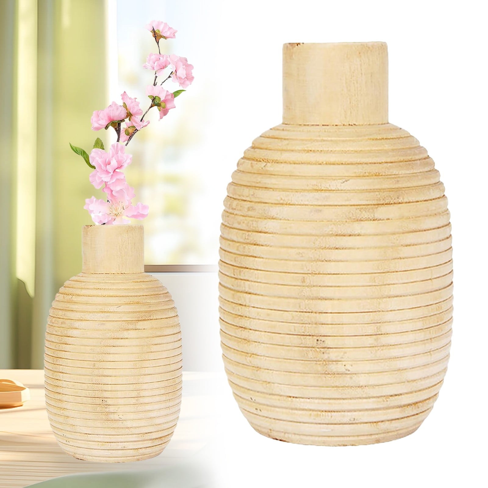 Clearance Desktop Ornament under $10,Wooden Vase Decoration Wooden Vase Household Items | Table Decoration Plant Container Flower Decoration Restaurant Tea Room Bedroom Hotel Entrance Li