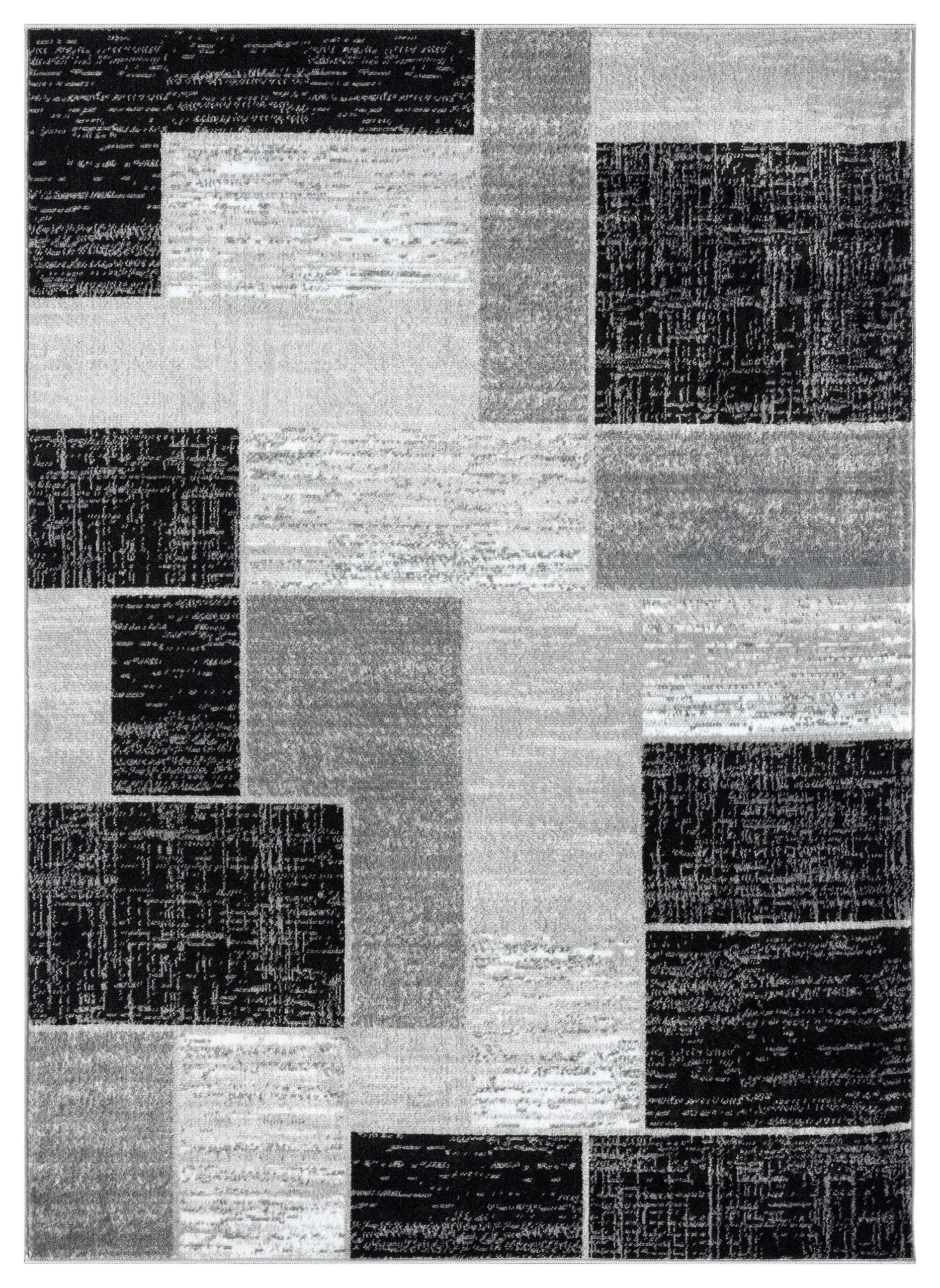 L'Baiet Verena Geometric Area Rug Blue Grey 8' x 10' Large Area Rugs Carpet for Living Room, Bedroom, Dining Table, Office, Hallway, Foyer | Neutral Colorful Modern Abstract Home Decor