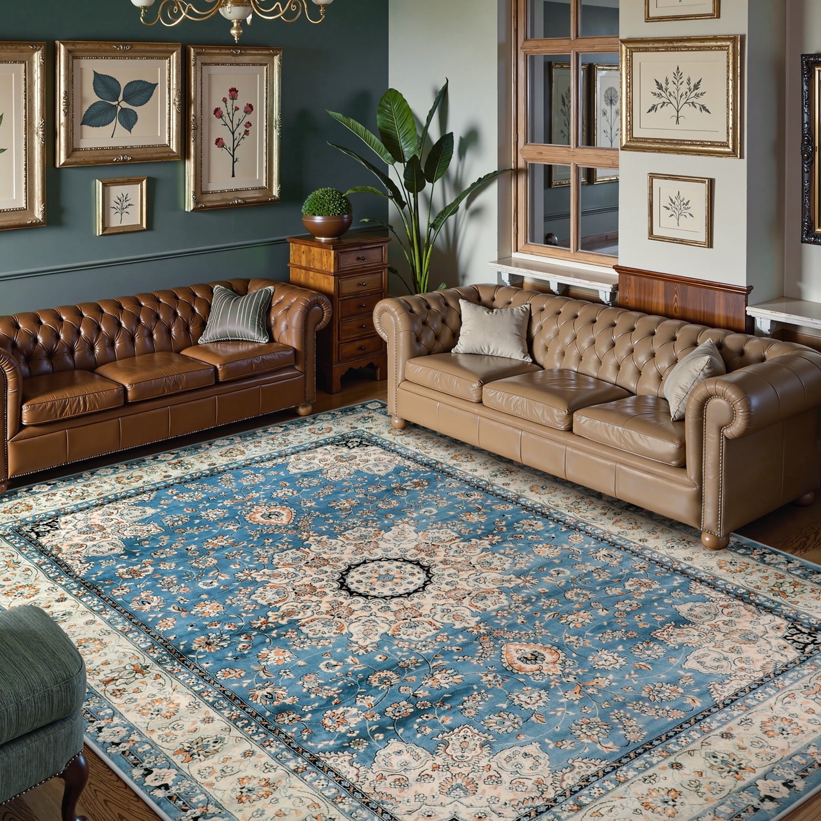 Lahome Decor 8'x10' Bohemian Vintage Rug,8x10ft Large Area Rug,Washable Rugs for Living Room,Traditional Non-slip Indoor Carpet Low Pile Ultra-Thin Boho Tribal Rug for Bedroom Dining Room Office,Red