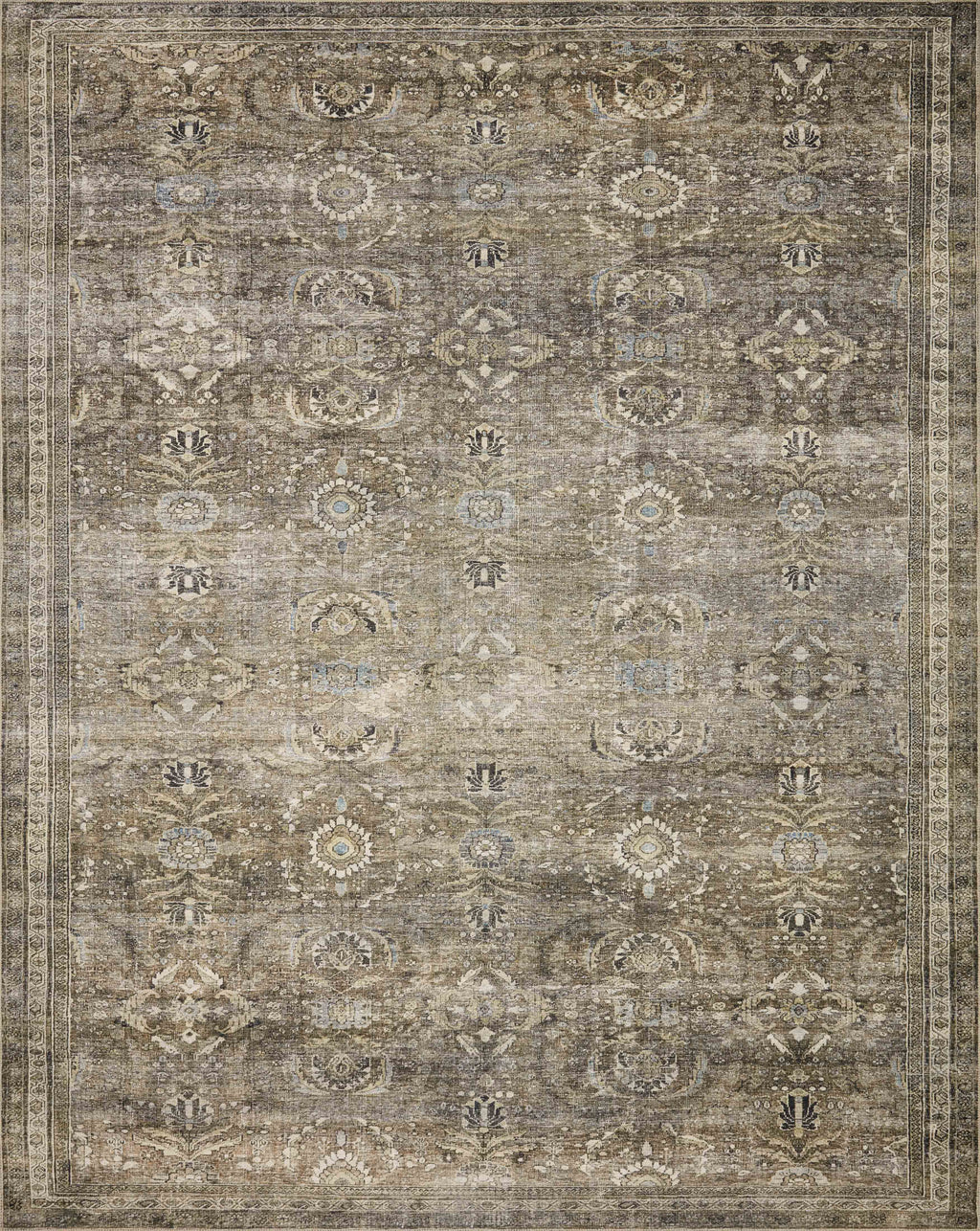Loloi Layla LAY-13 Printed Antique / Moss Oriental Area Rug 2'-0" x 5'-0"