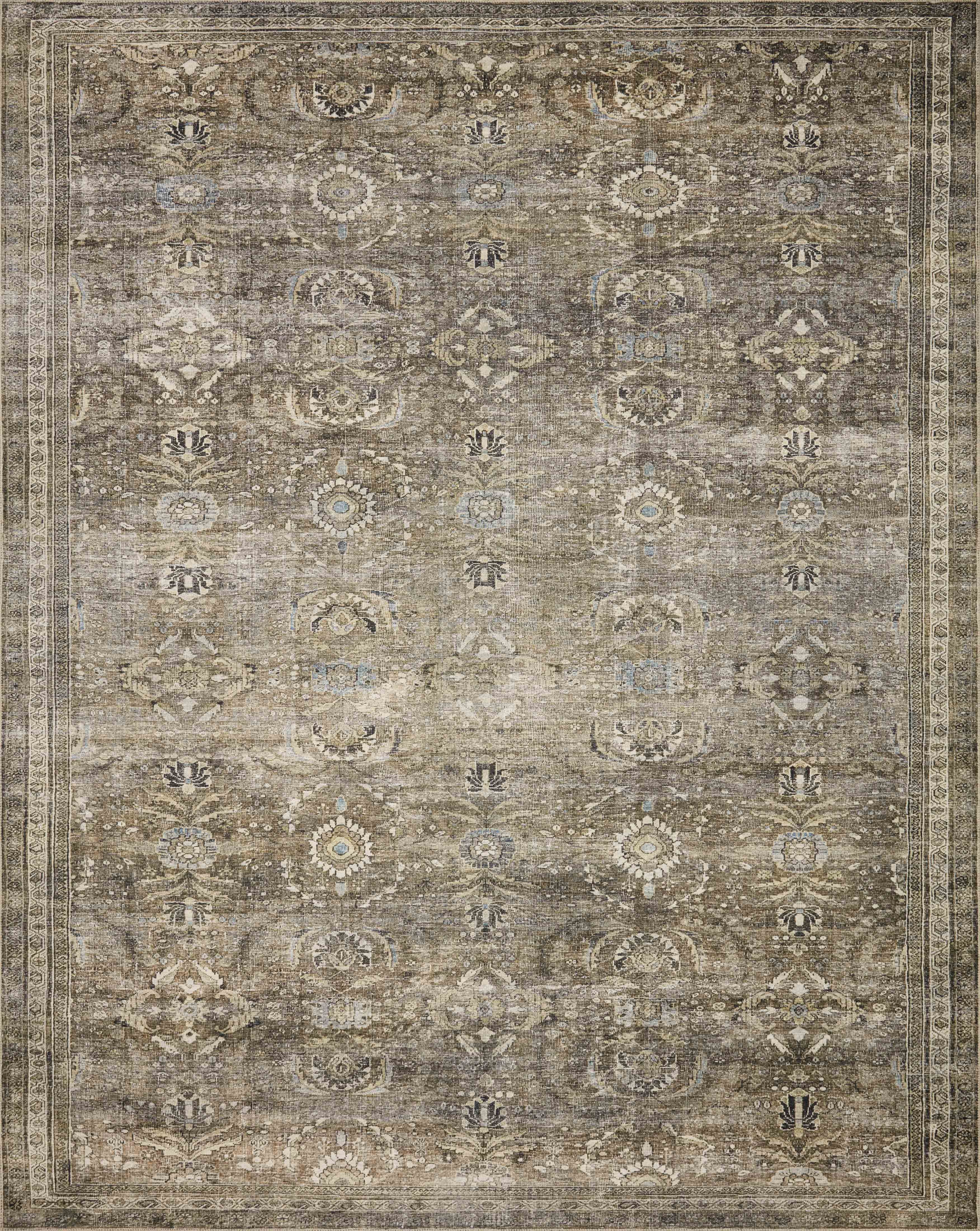 Loloi Layla LAY-13 Printed Antique / Moss Oriental Area Rug 2'-0" x 5'-0"