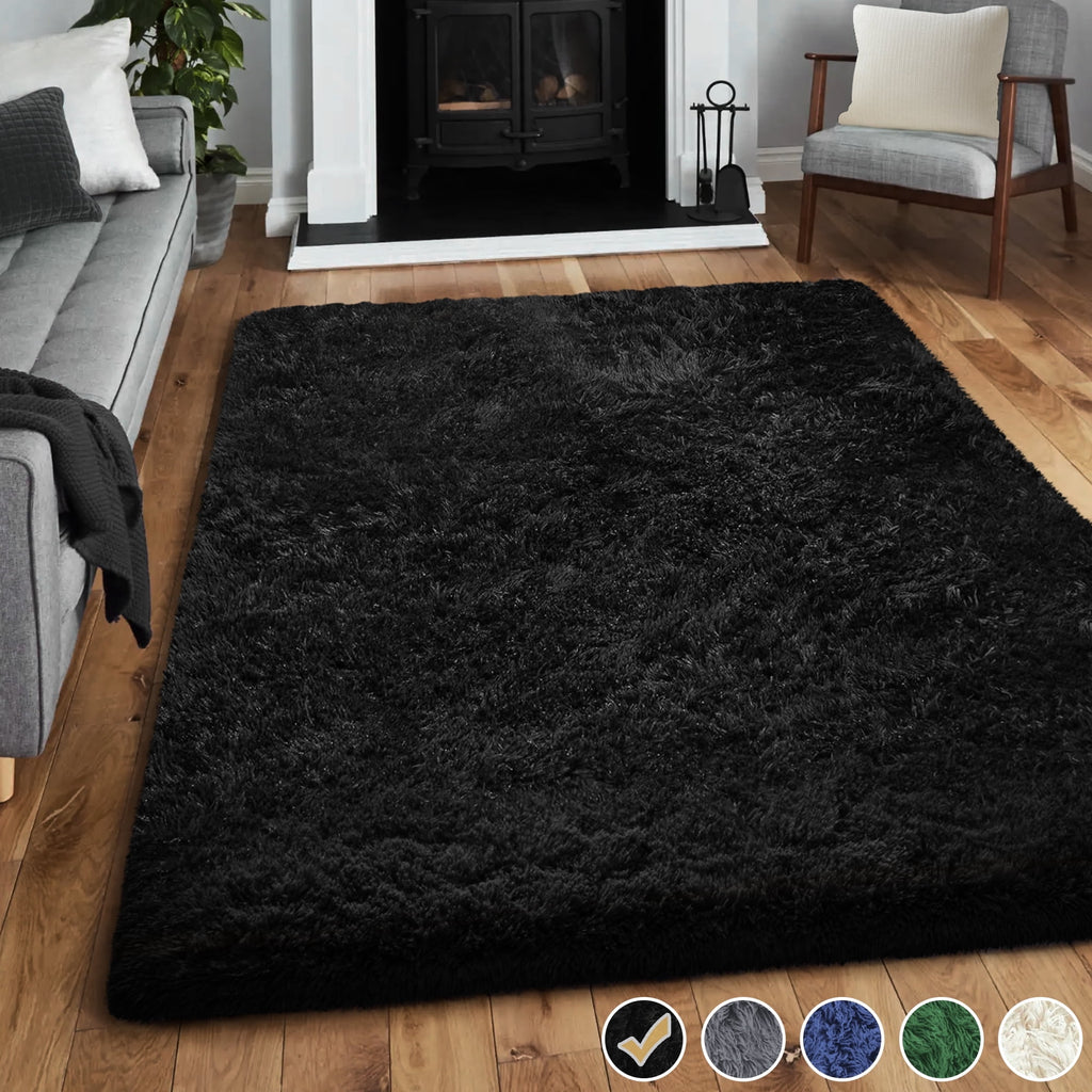 Nefoso Shag Area Rug, 5ft x 7ft Soft Fluffy Area Rugs for Living Room Bedroom Decor Carpet, Dark Gray