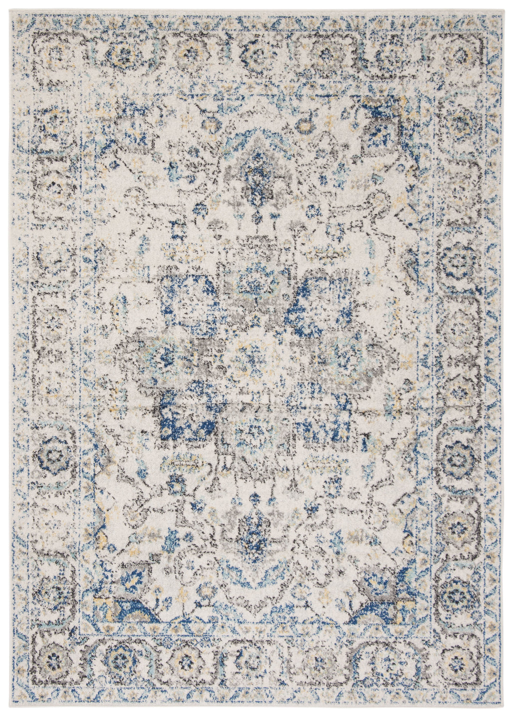 SAFAVIEH Madison Katina Oriental Area Rug, Grey/Ivory, 6'7" x 9'2"