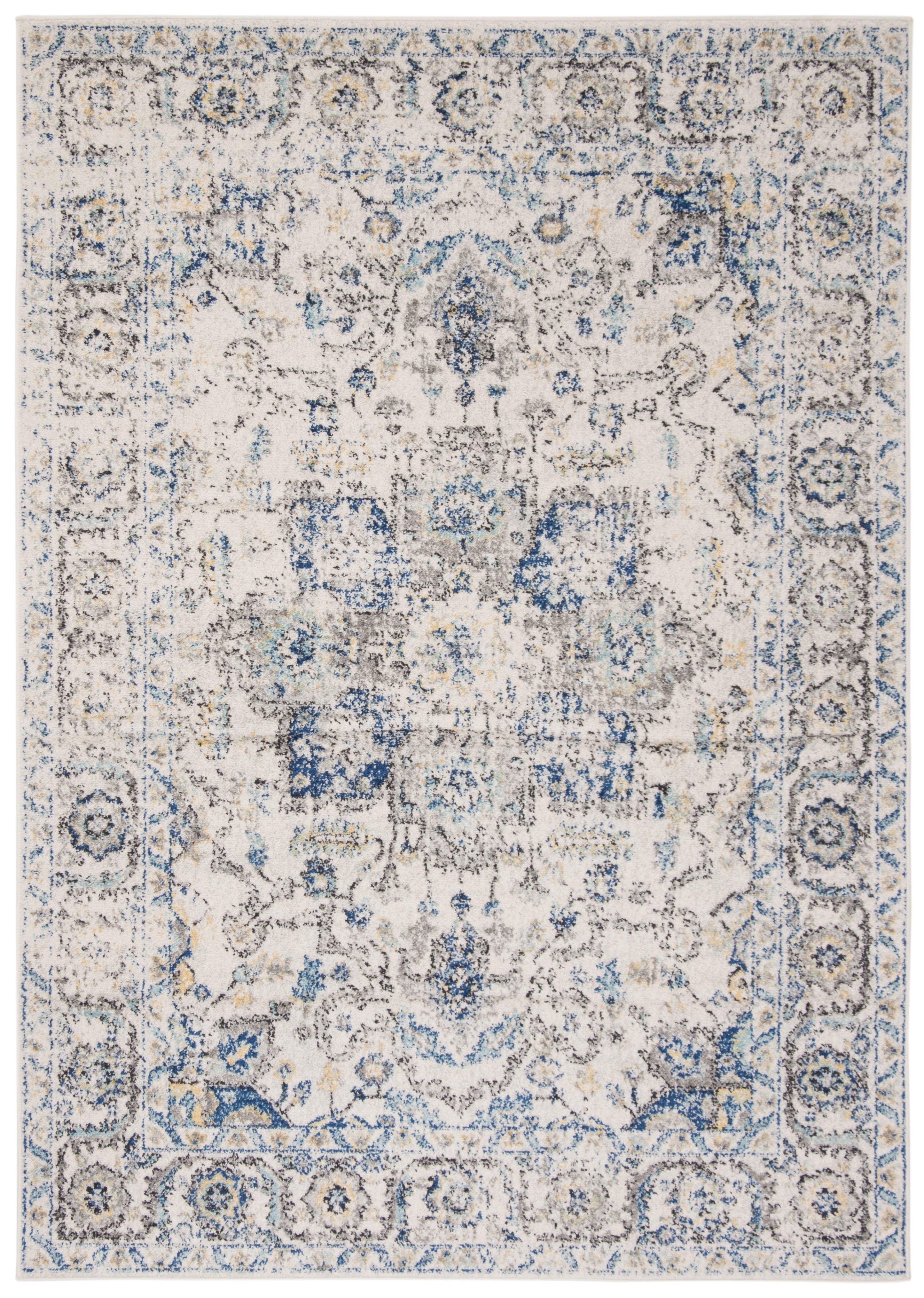 SAFAVIEH Madison Katina Oriental Area Rug, Grey/Ivory, 6'7" x 9'2"