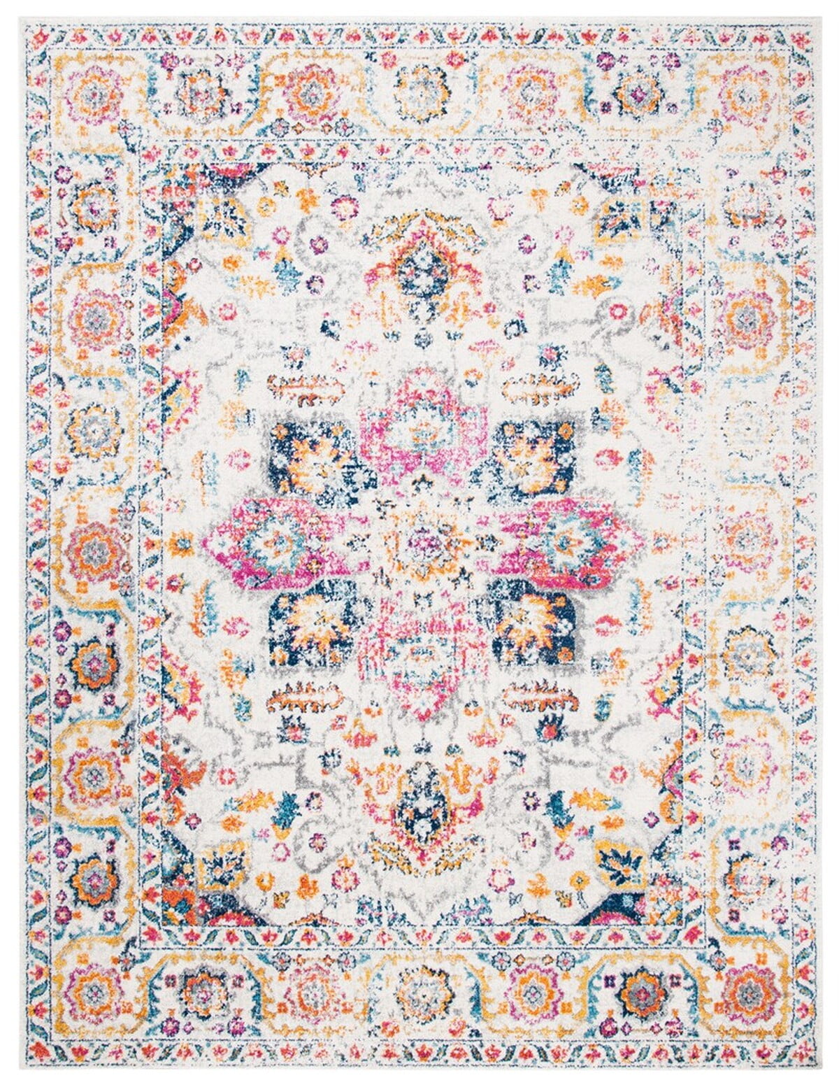 SAFAVIEH Madison Katina Oriental Area Rug, Grey/Ivory, 6'7" x 9'2"