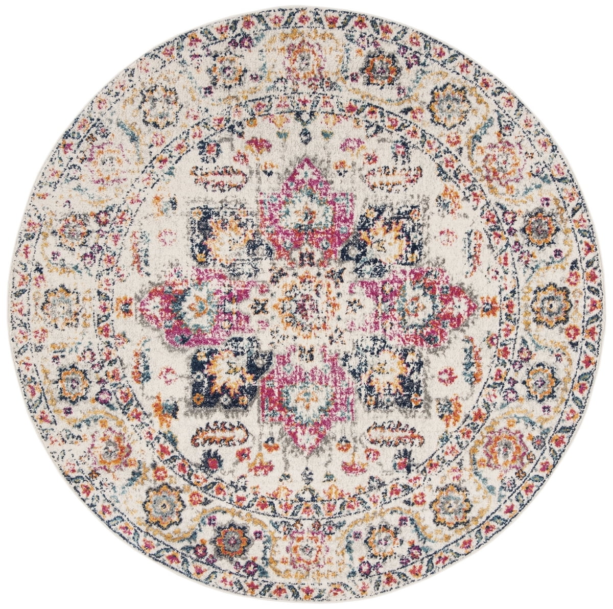 SAFAVIEH Madison Katina Oriental Area Rug, Grey/Ivory, 6'7" x 9'2"