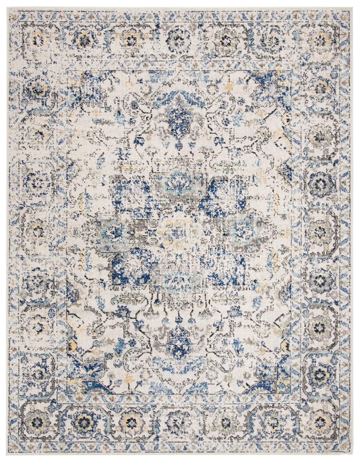 SAFAVIEH Madison Katina Oriental Area Rug, Grey/Ivory, 6'7" x 9'2"