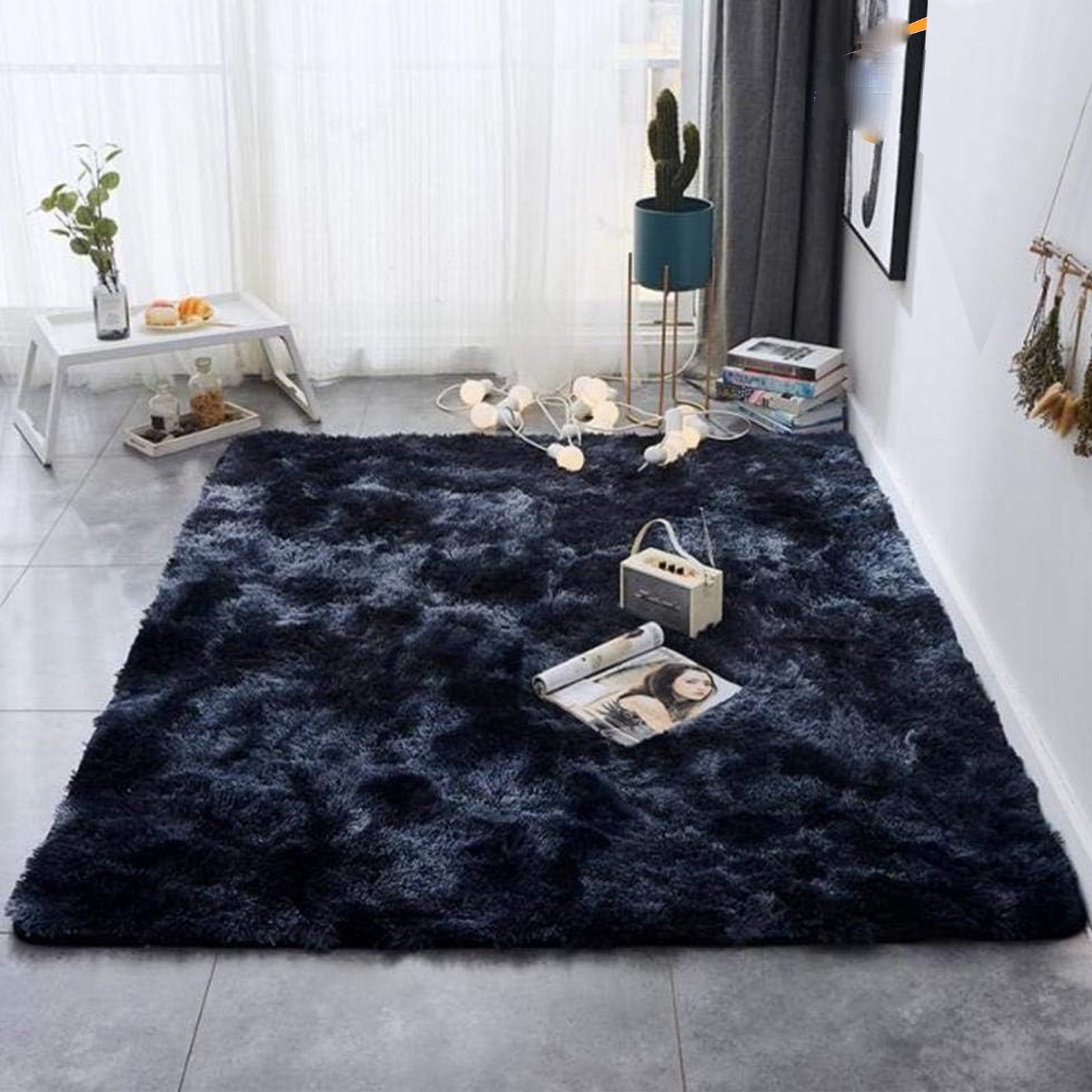 SUSUZI 5 x 7 ft Shaggy Area Rugs for Bedroom Living Room Modern Large Fluffy Floor Rugs Soft Carpet Rugs Home Décor, Grey