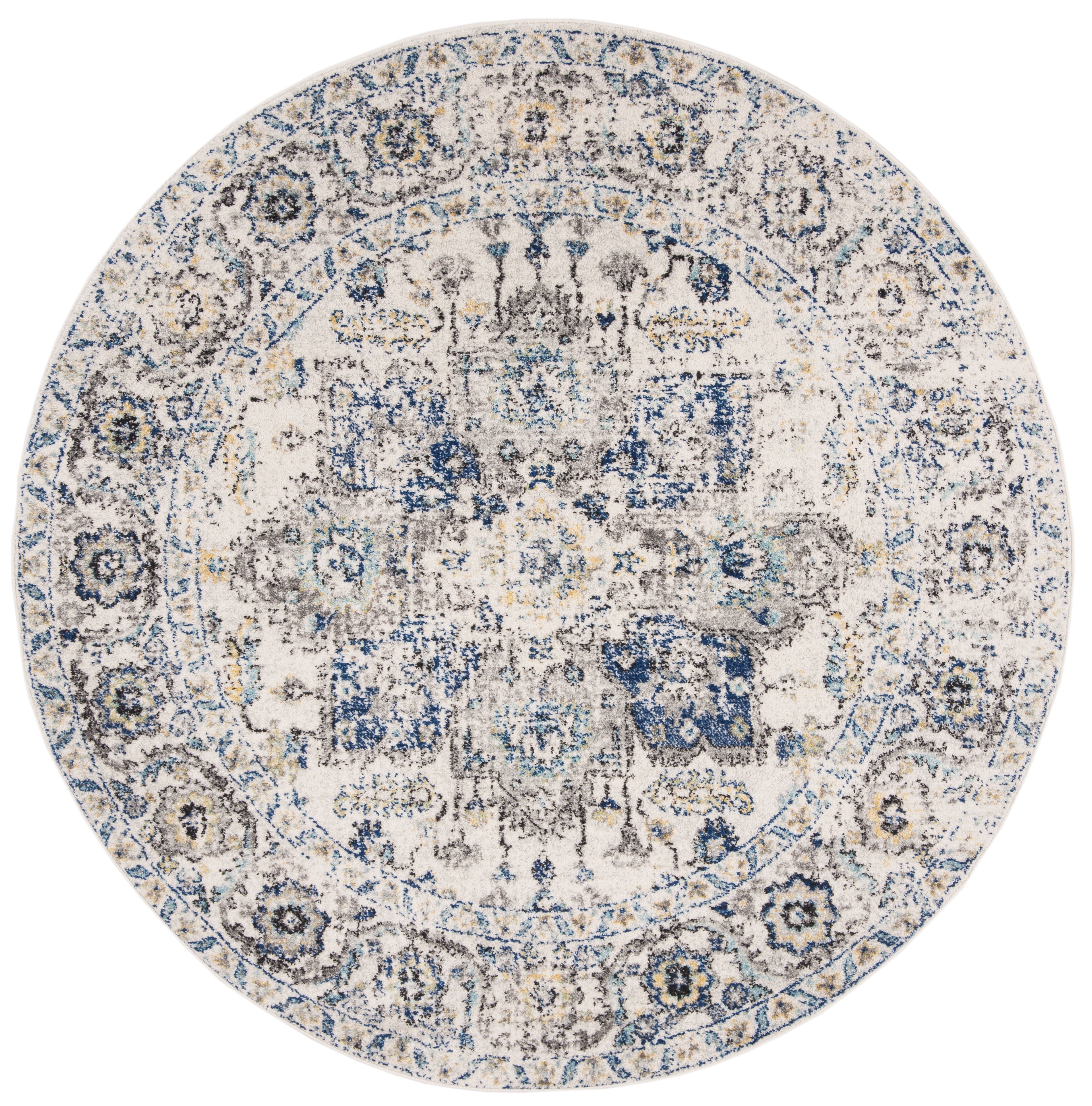 SAFAVIEH Madison Katina Oriental Area Rug, Grey/Ivory, 6'7" x 9'2"