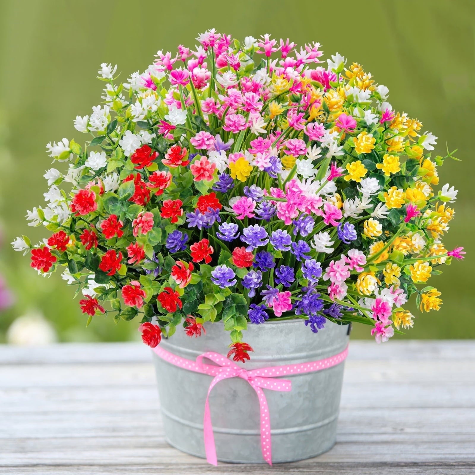 Scidweet 24 Bundles Artificial Fall Flowers, Autumn Fake Flowers Fall Decorations for Home Outdoor Garden Harvest Autumn Home Decor