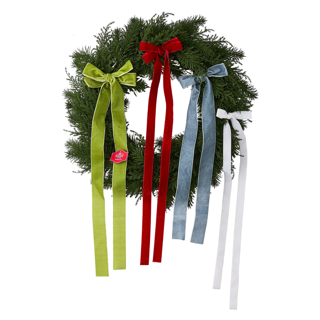 Greenery Christmas Wreath with Bows, Multicolor, 24", by Holiday Time