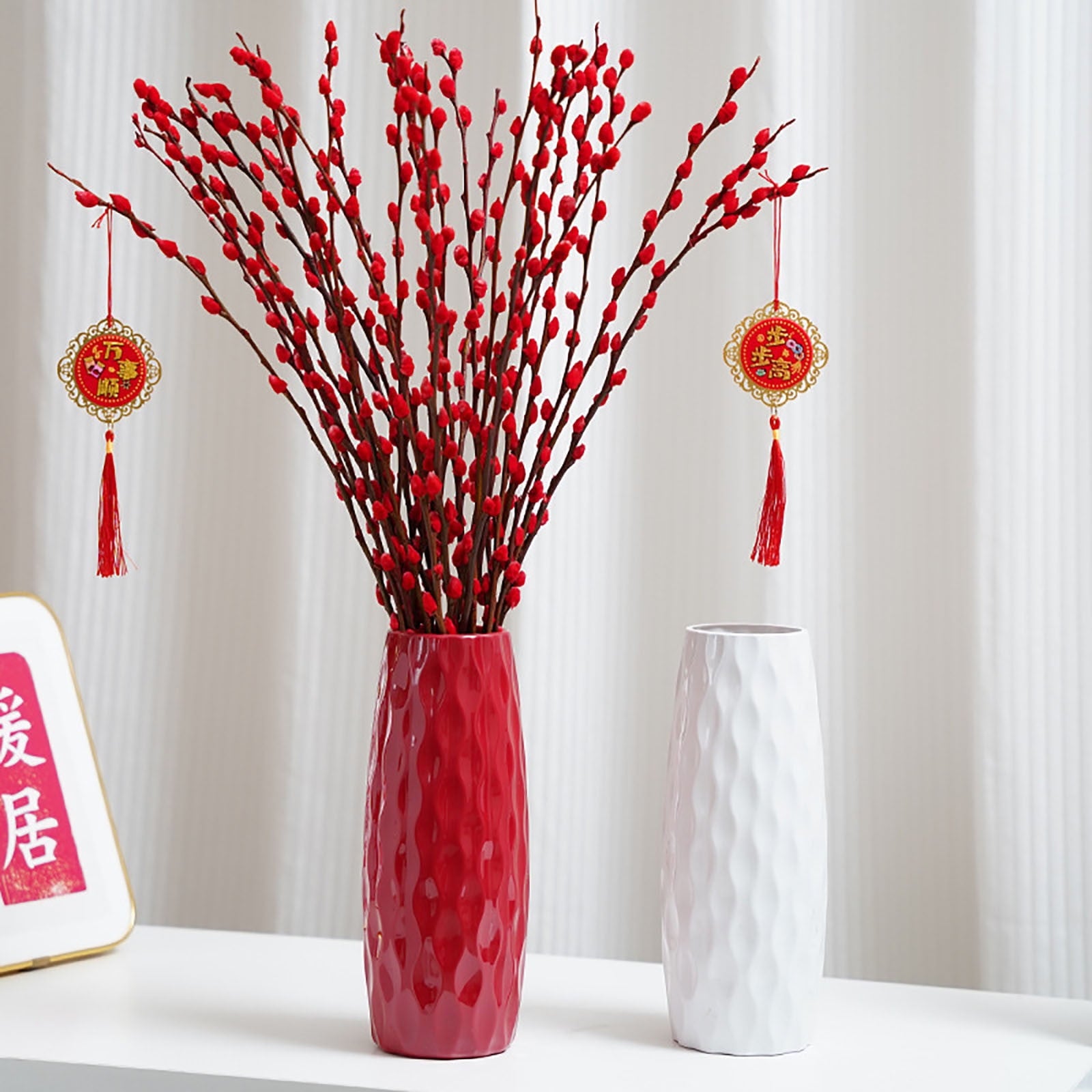 Clearance!aoksee Home Decorations, Plastic Vase 9.4 Inch For Flower Vase Decorative Vase Vase For Flowers Modern Vase For Home Decor Bouquet Shelf Weddings, Room Decor