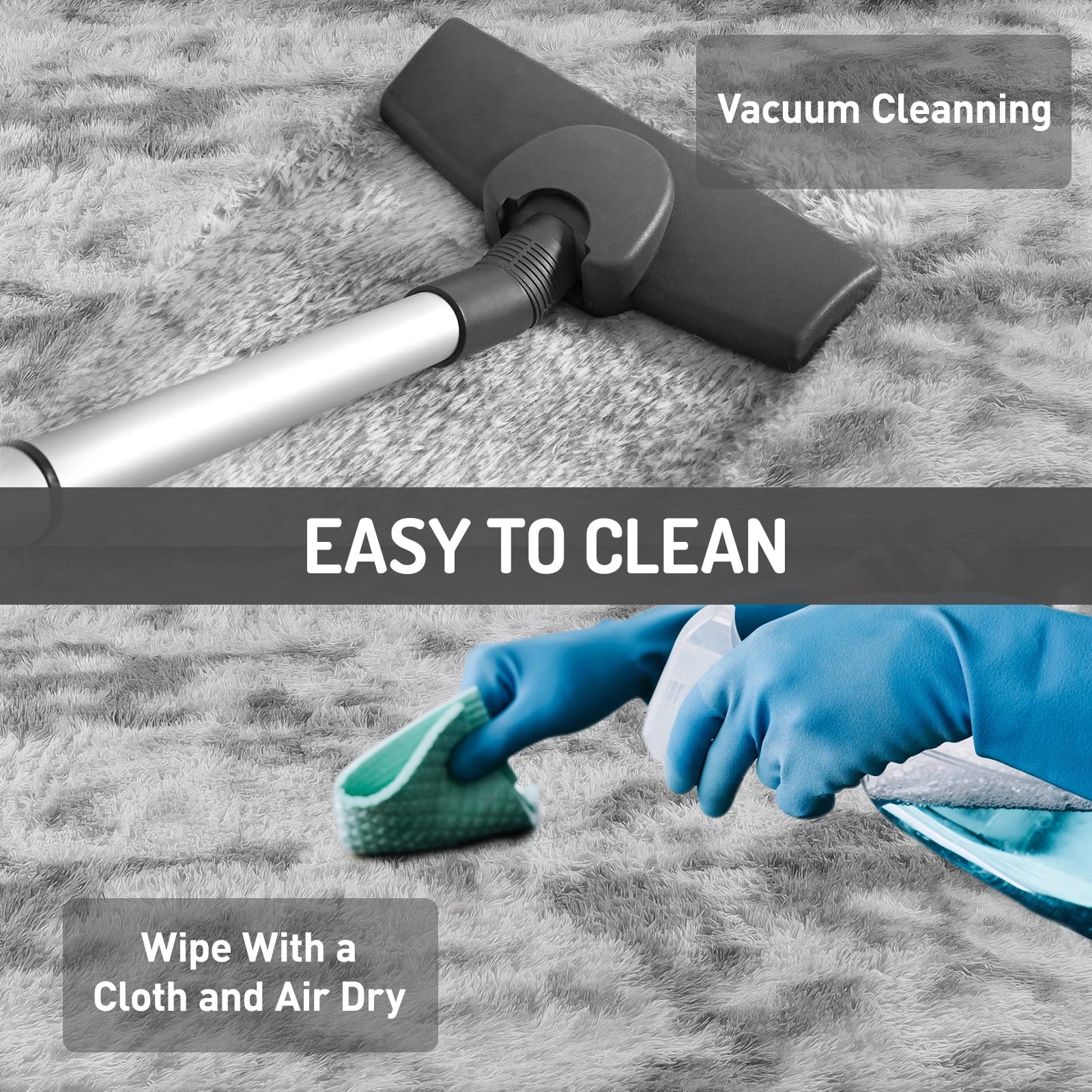 UNTIMATY 8ft x 10ft Area Rug, Soft Fluffy Area Rugs for Living Room Bedroom Kids Room Decor Carpet, Light Gray