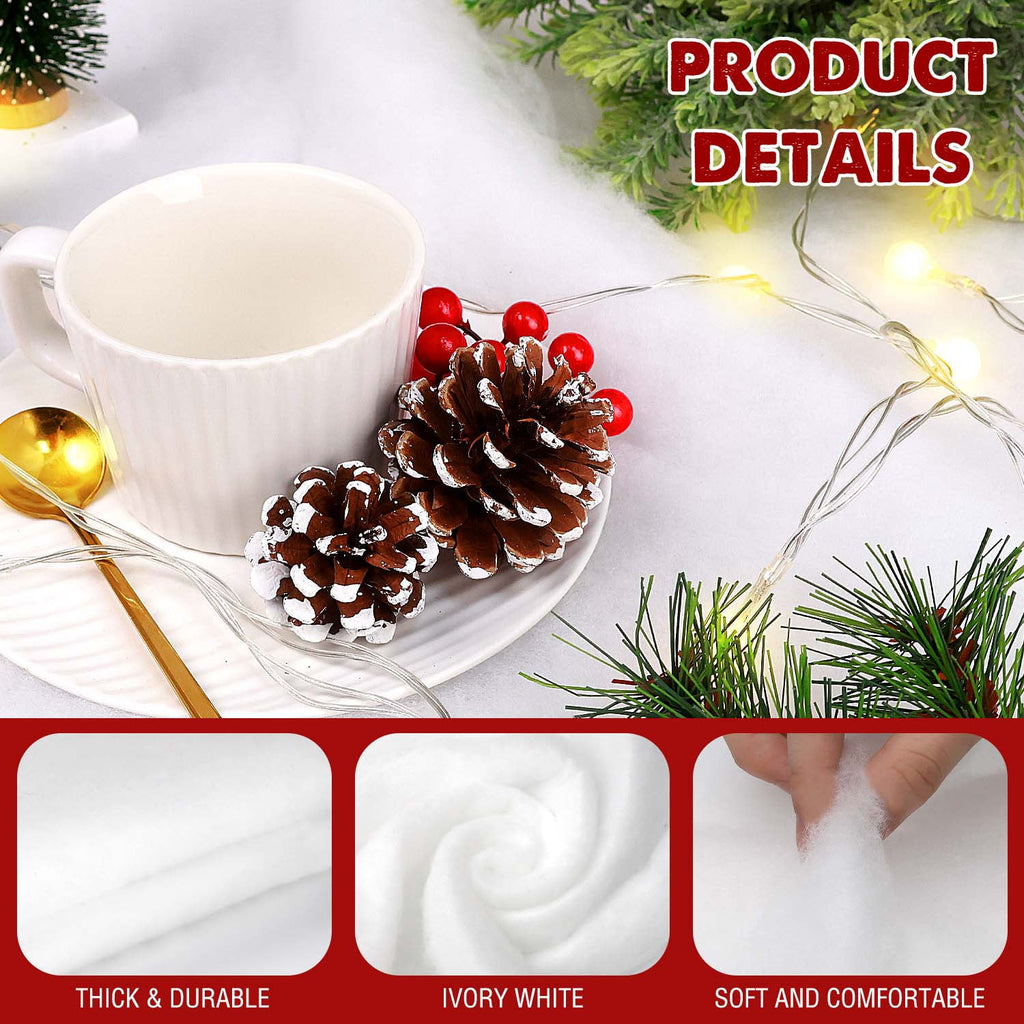 Ayieyill Christmas Snow Blanket Roll (2.6 x 7.8 Ft), Fake Snow Blanket Large Artificial Snow Roll for Christmas Decoration, Village Displays, Under the Christmas Tree