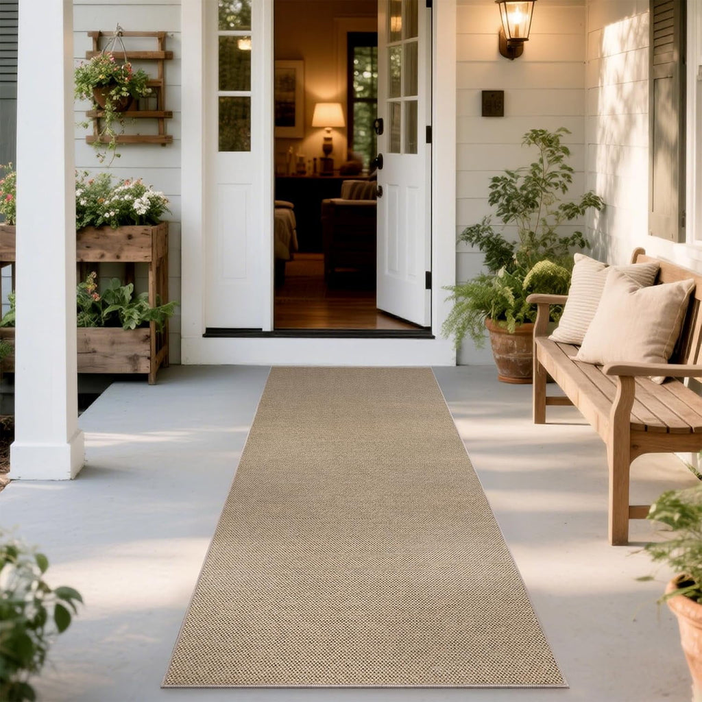 Findosom 2'x6' Jute Washable Runner Rug Non Slip Natural Woven Texture Floor Carpet Farmhouse Rug for Living Room,Bedroom,Kitchen,Entryway,Outdoor,Patio Rug,Stain Resistant Rustic Rugs,Natural