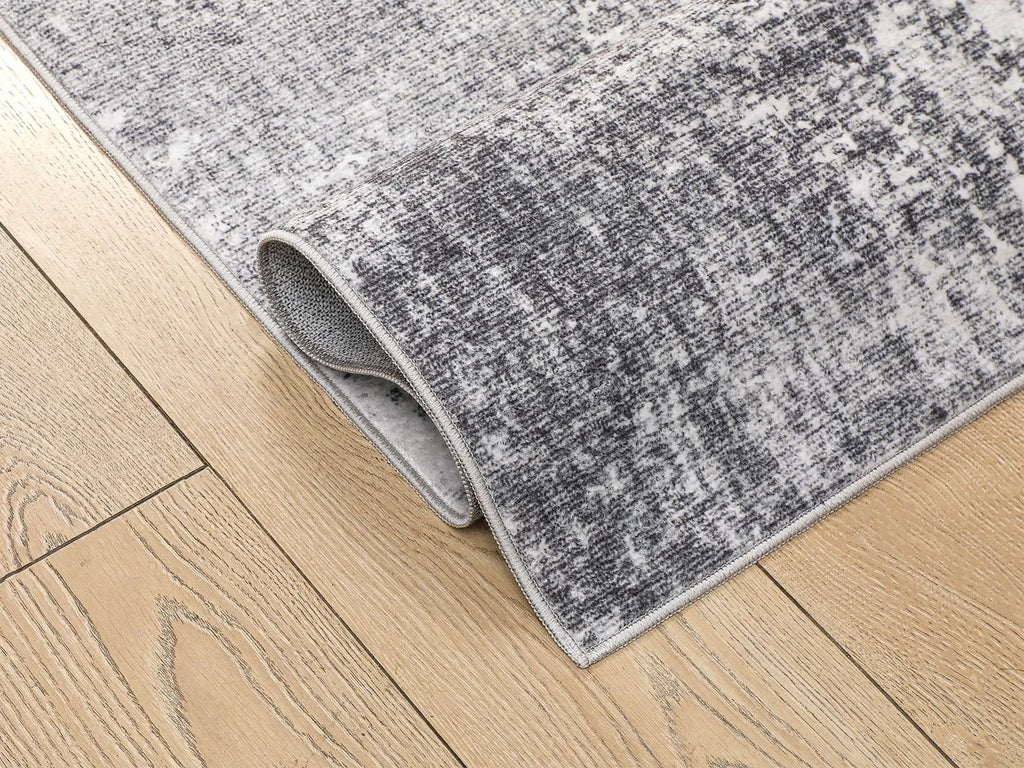 Berthmeer 6' x 9'Gray Abstract Area Rugs, Abstract Gray