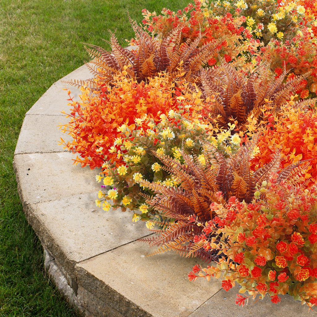 Scidweet 24 Bundles Artificial Fall Flowers, Autumn Fake Flowers Fall Decorations for Home Outdoor Garden Harvest Autumn Home Decor