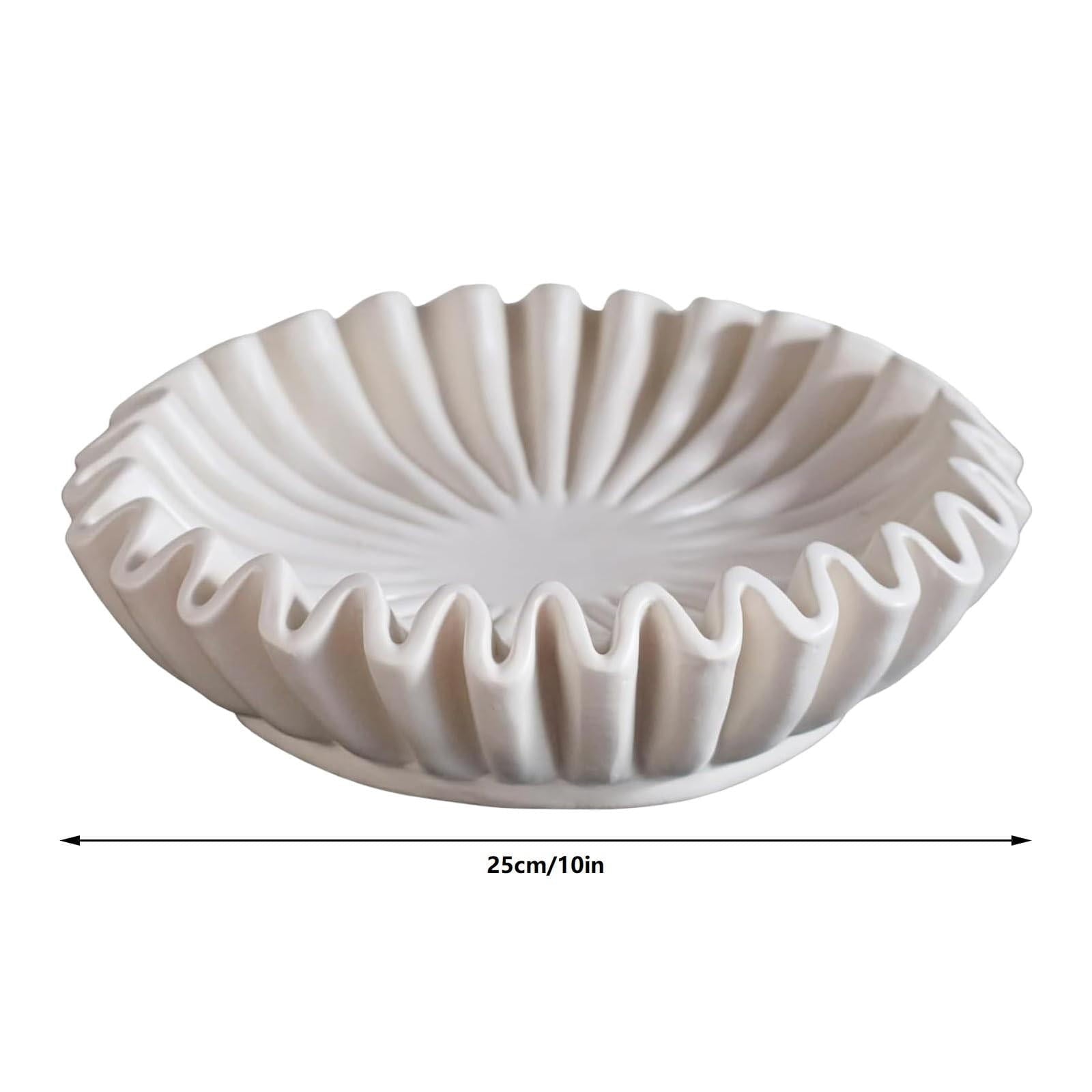 Clearance Desktop Ornament under $10,Ruffle Bowl Decorative Bowls For Home Decor Vintage Ring Dish Fruit Bowl Ruffle Bowl Decor For Living Room Design Coffee Table Bookshelf