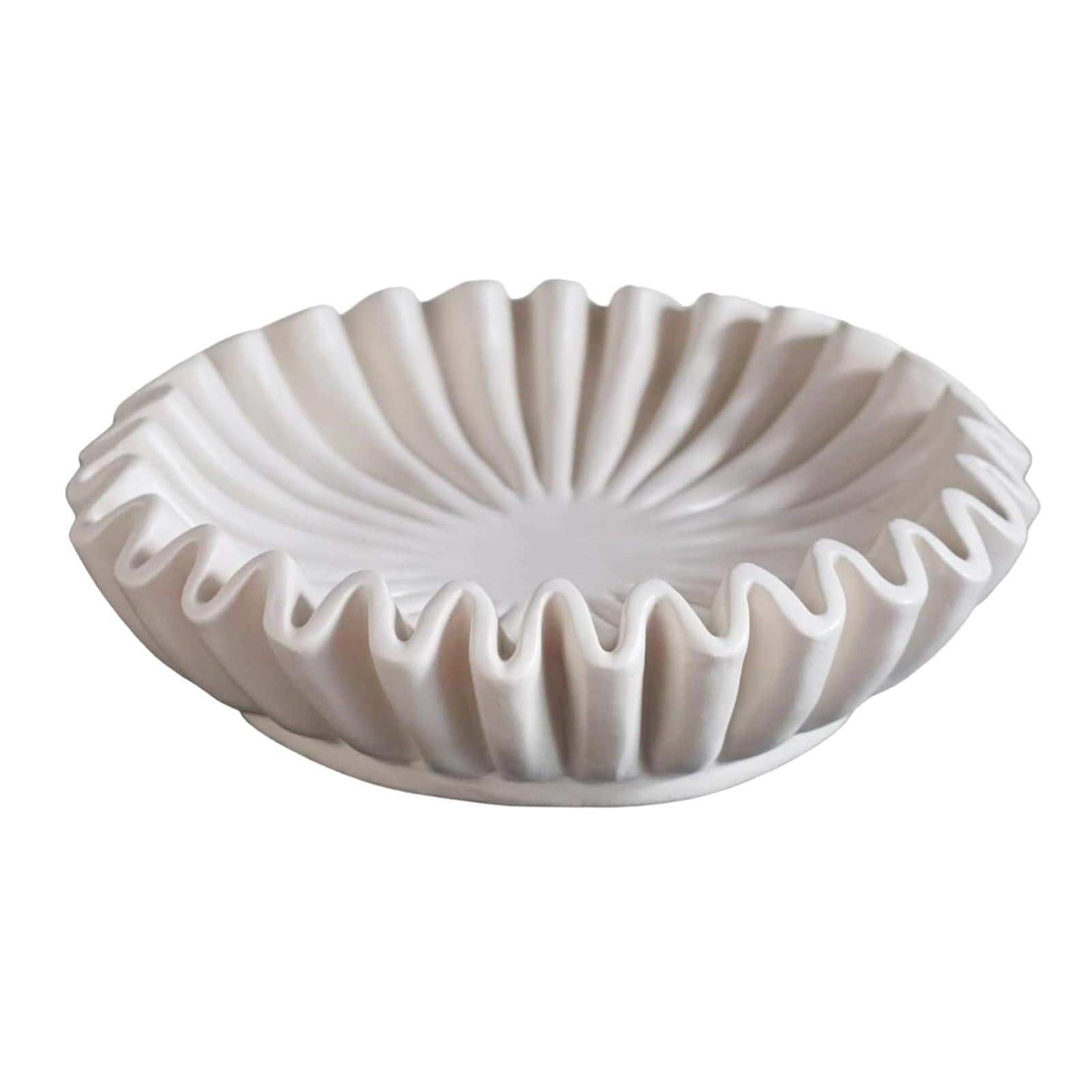 Clearance Desktop Ornament under $10,Ruffle Bowl Decorative Bowls For Home Decor Vintage Ring Dish Fruit Bowl Ruffle Bowl Decor For Living Room Design Coffee Table Bookshelf
