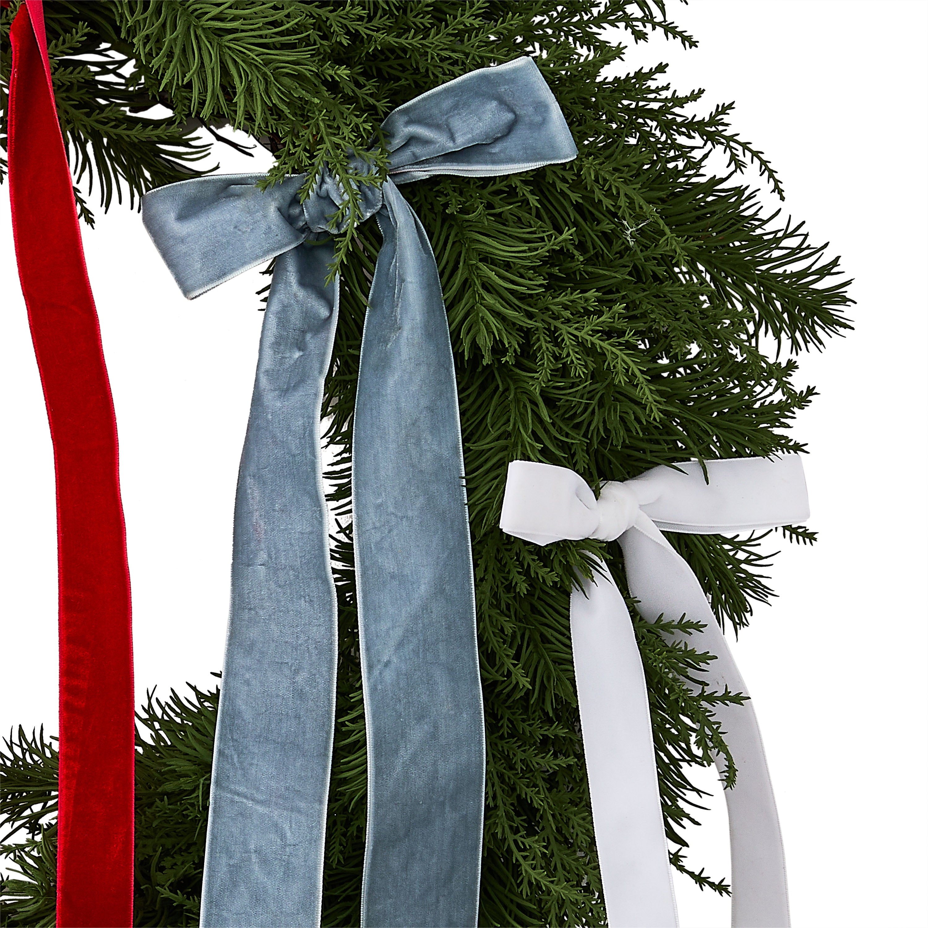 Greenery Christmas Wreath with Bows, Multicolor, 24", by Holiday Time