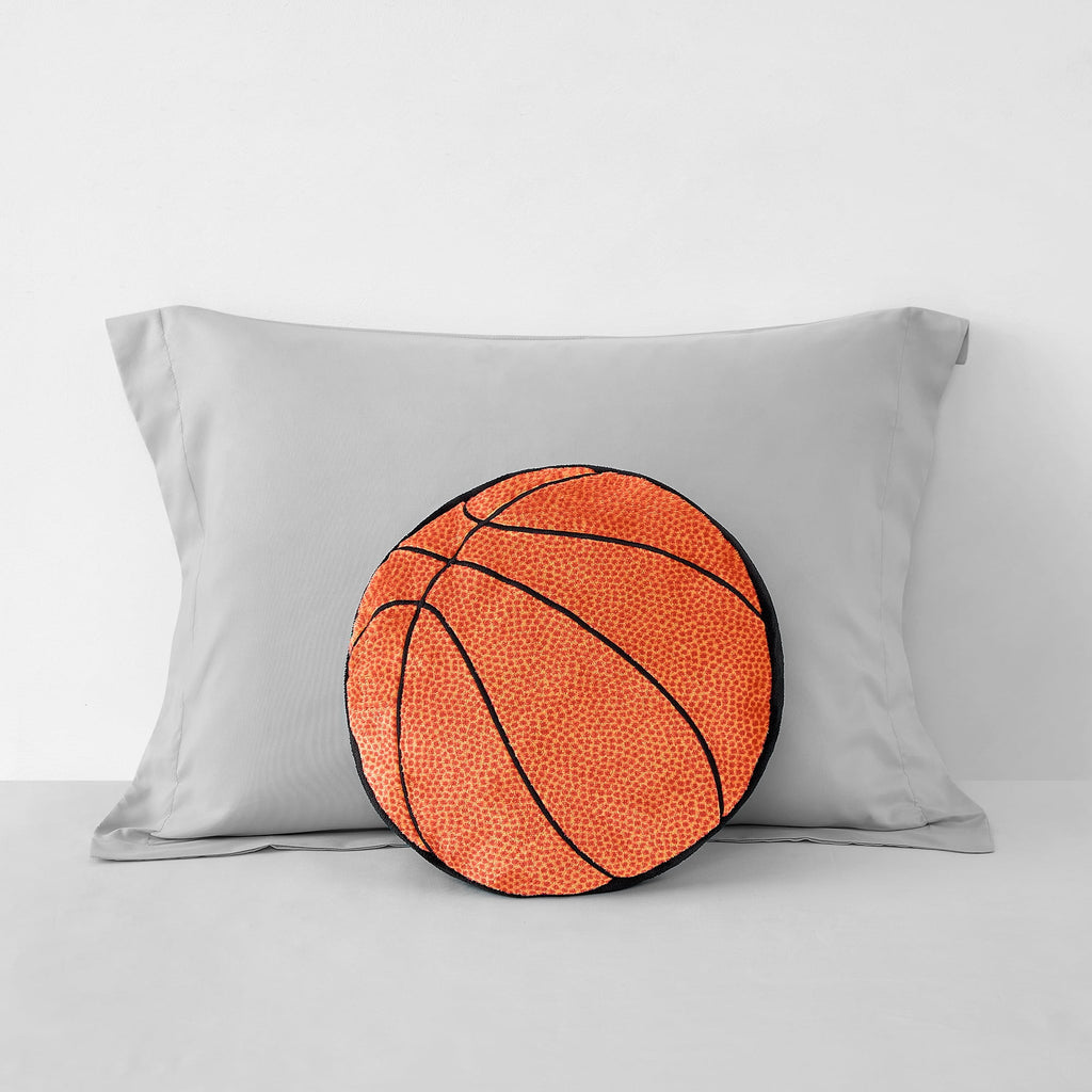 Your Zone Kids Basketball Decorative Pillow, 14” x 14”, Embroidered Plush Polyester, Unisex, Orange