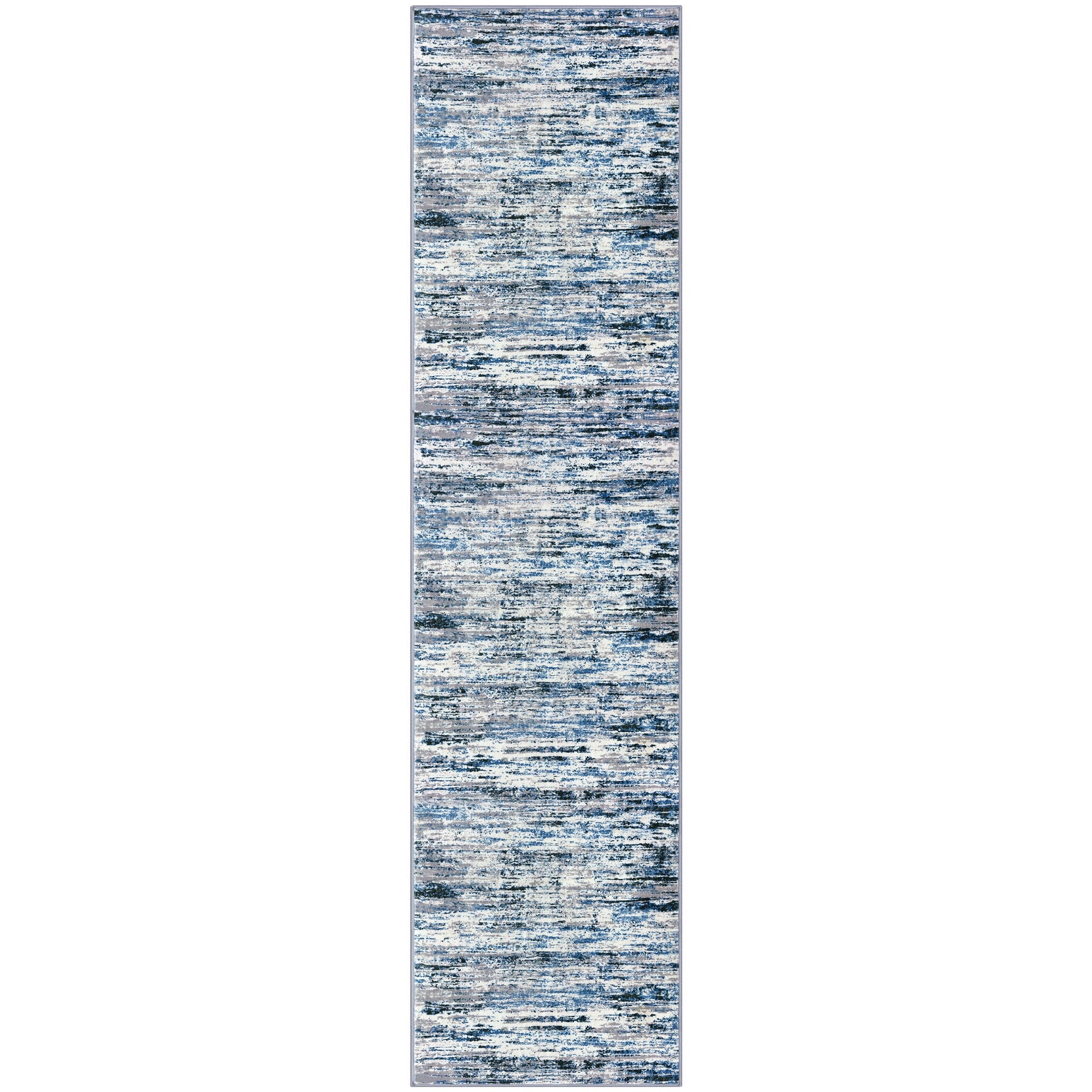 Suelur Runner Rug for Hallways Washable Kitchen Runner Non-Slip Soft 2x8 Runner Rug Thin Print Faux Wool Carpet Runner for Entryway Bedroom Laundry Room Indoor Home, Grey Blue White